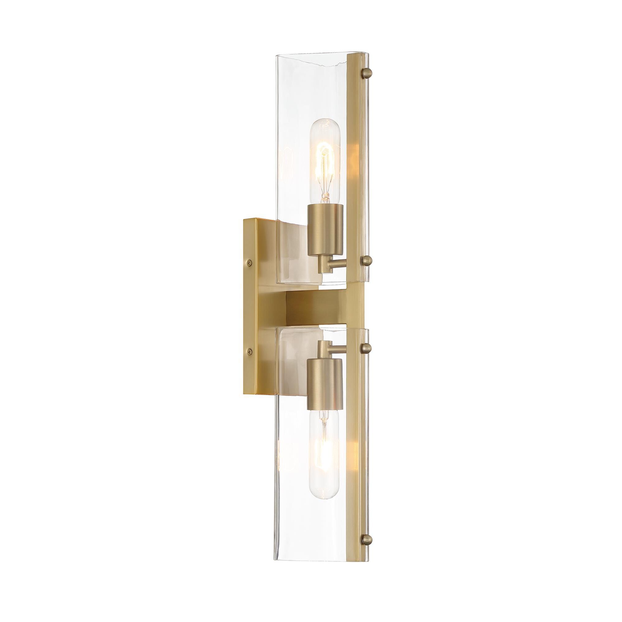 Shown in Brushed Gold finish and Clear glass