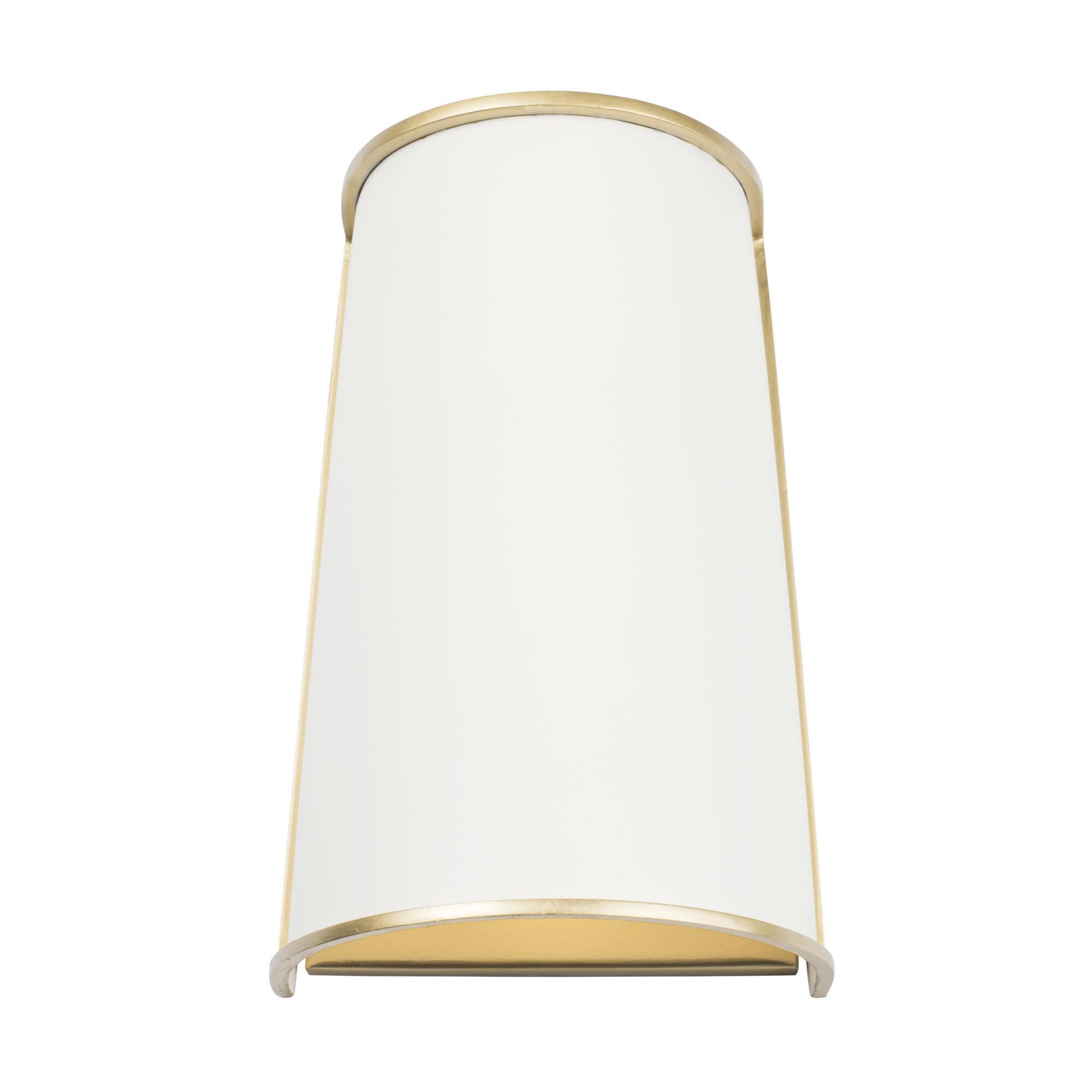 Shown in Matte White and French Gold finish and Matte White and French Gold Steel shade