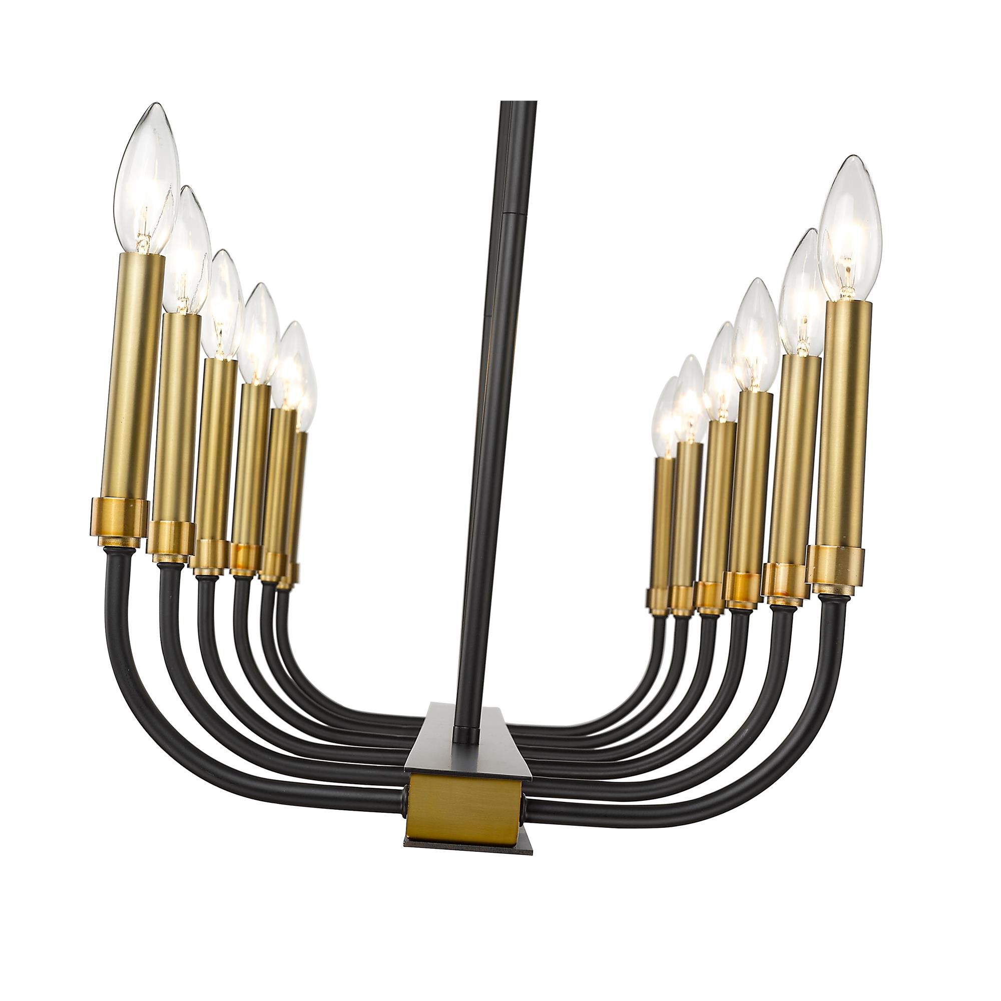 Shown in Matte Black + Olde Brass finish and --- glass and --- shade