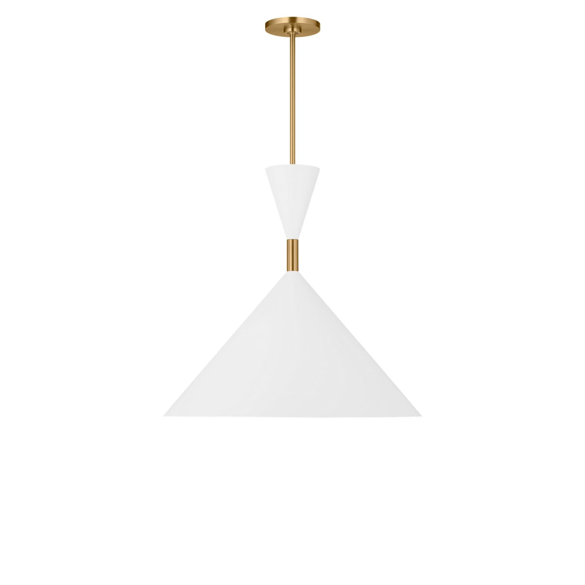 Shown in Burnished Brass finish and Metal shade