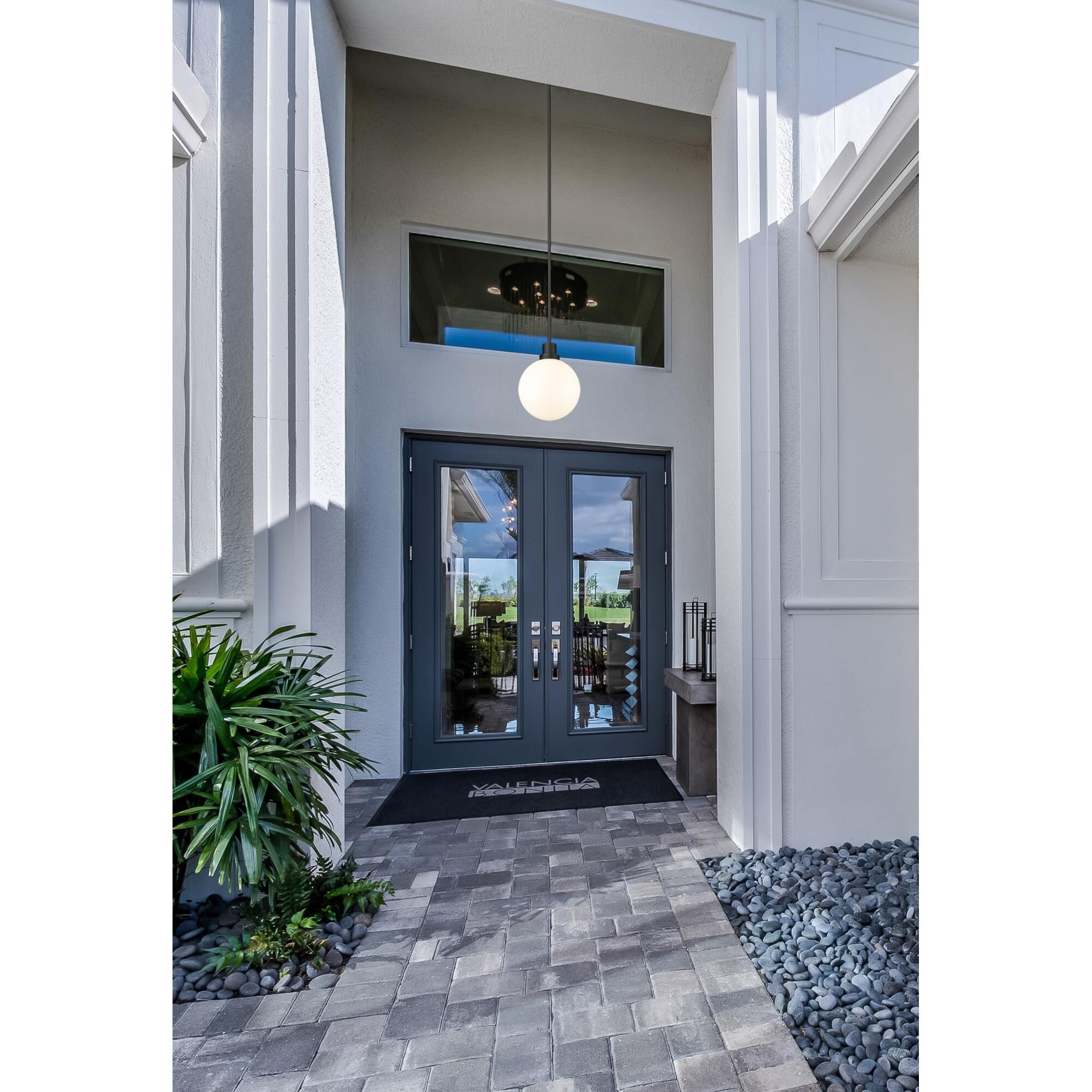 Shown in Black finish and Opal glass