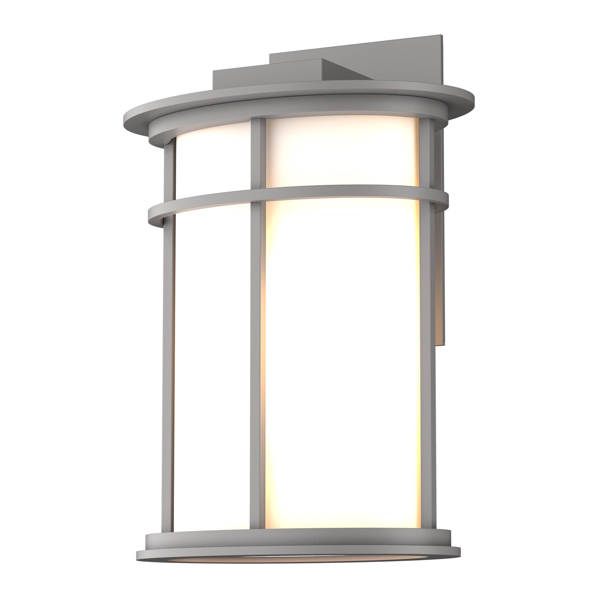 Shown in Coastal Burnished Steel finish and Opal  glass