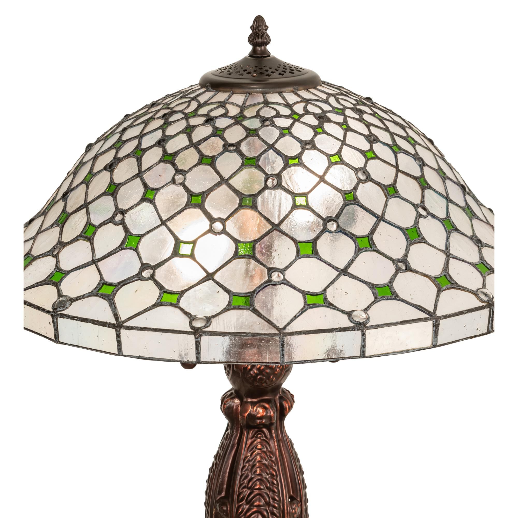 Shown in Mahogany Bronze finish and Green;Clear glass