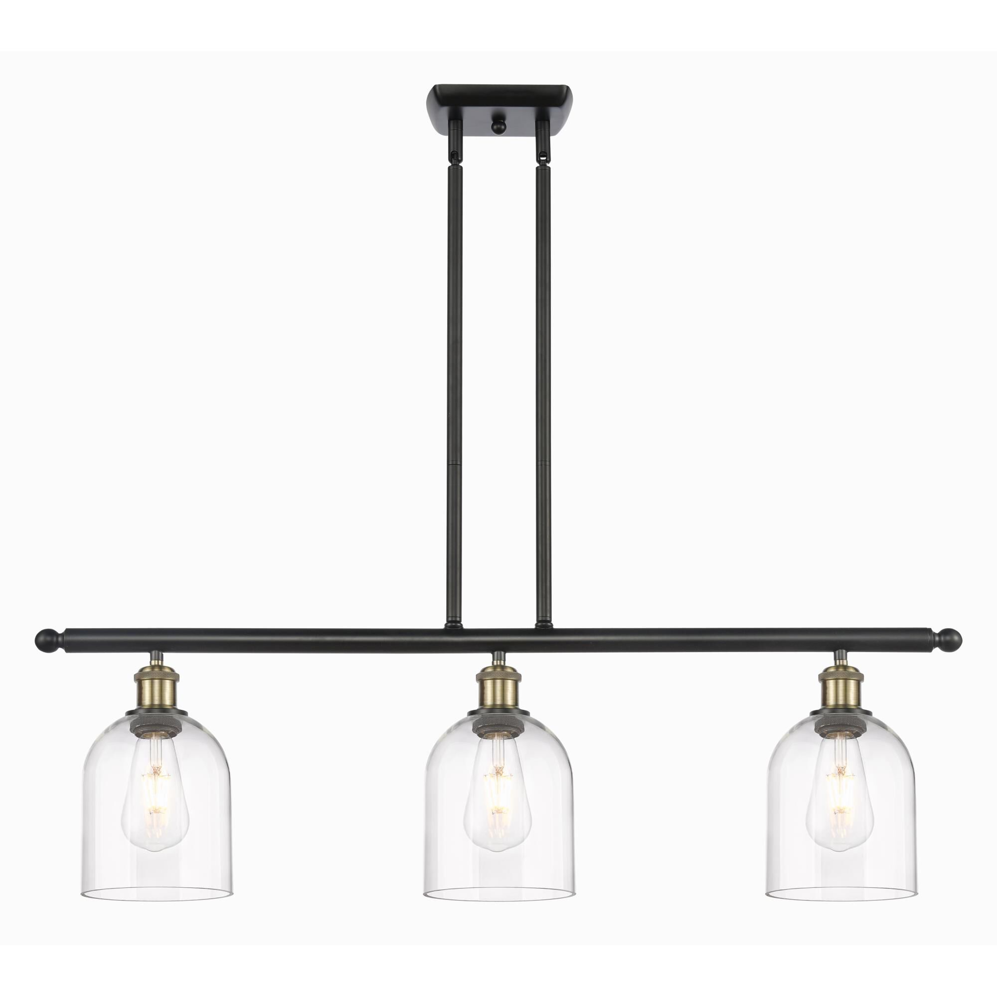 Shown in Black Antique Brass finish and Clear glass