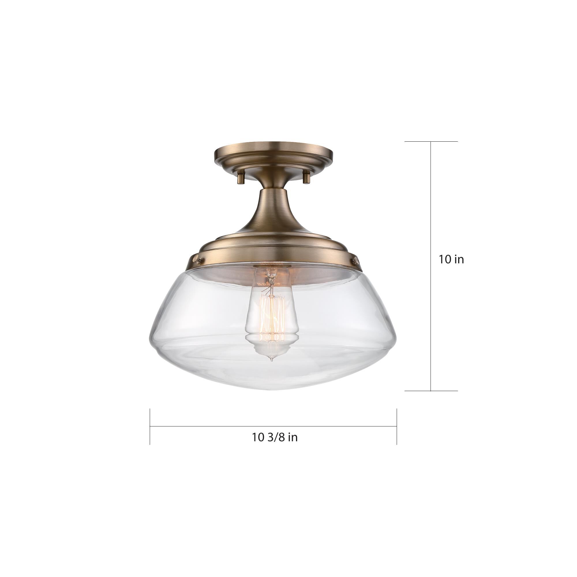 Kew 10 Inch 1 Light Semi Flush Mount by Nuvo Lighting