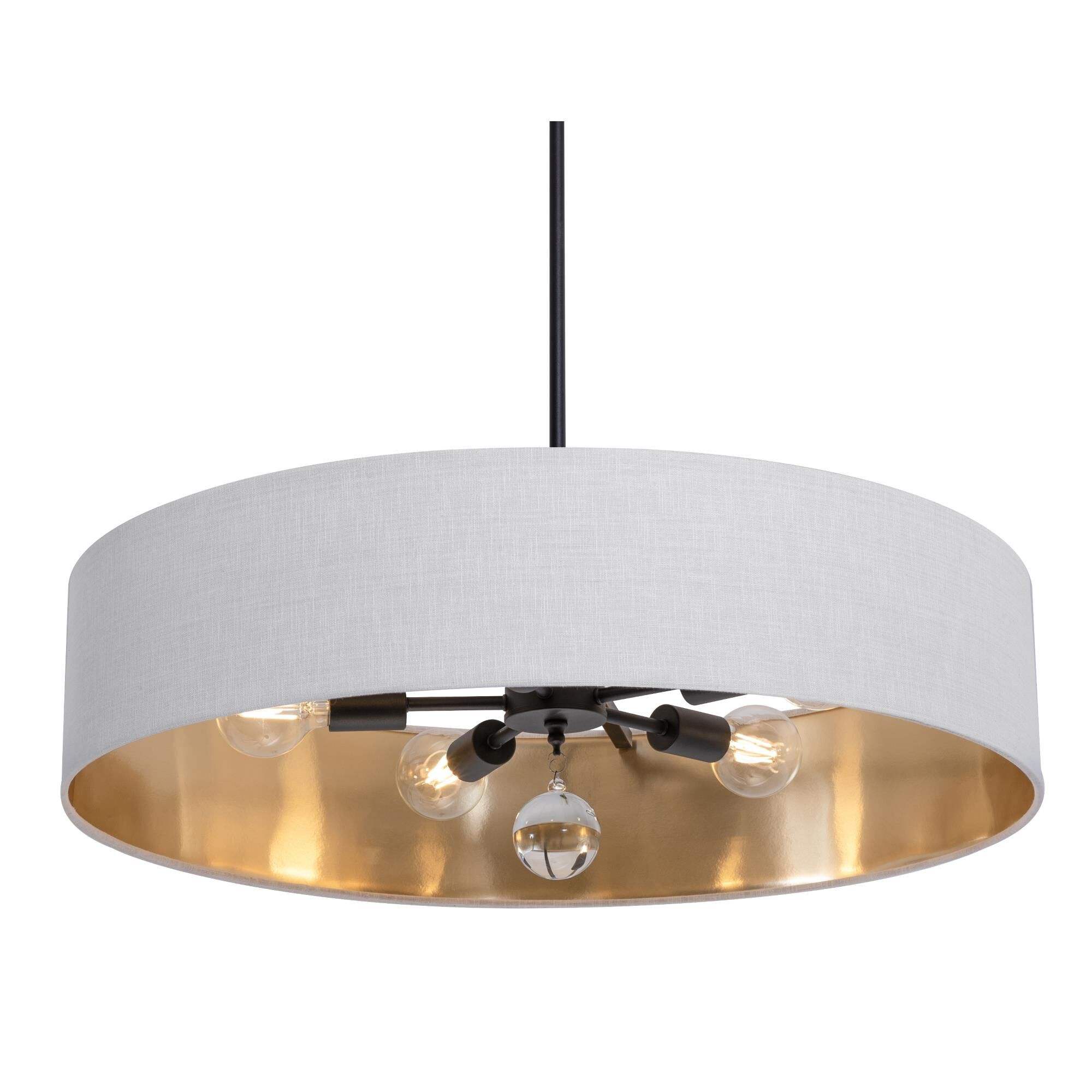 Shown in Black, White, Gold finish and White/Gold shade