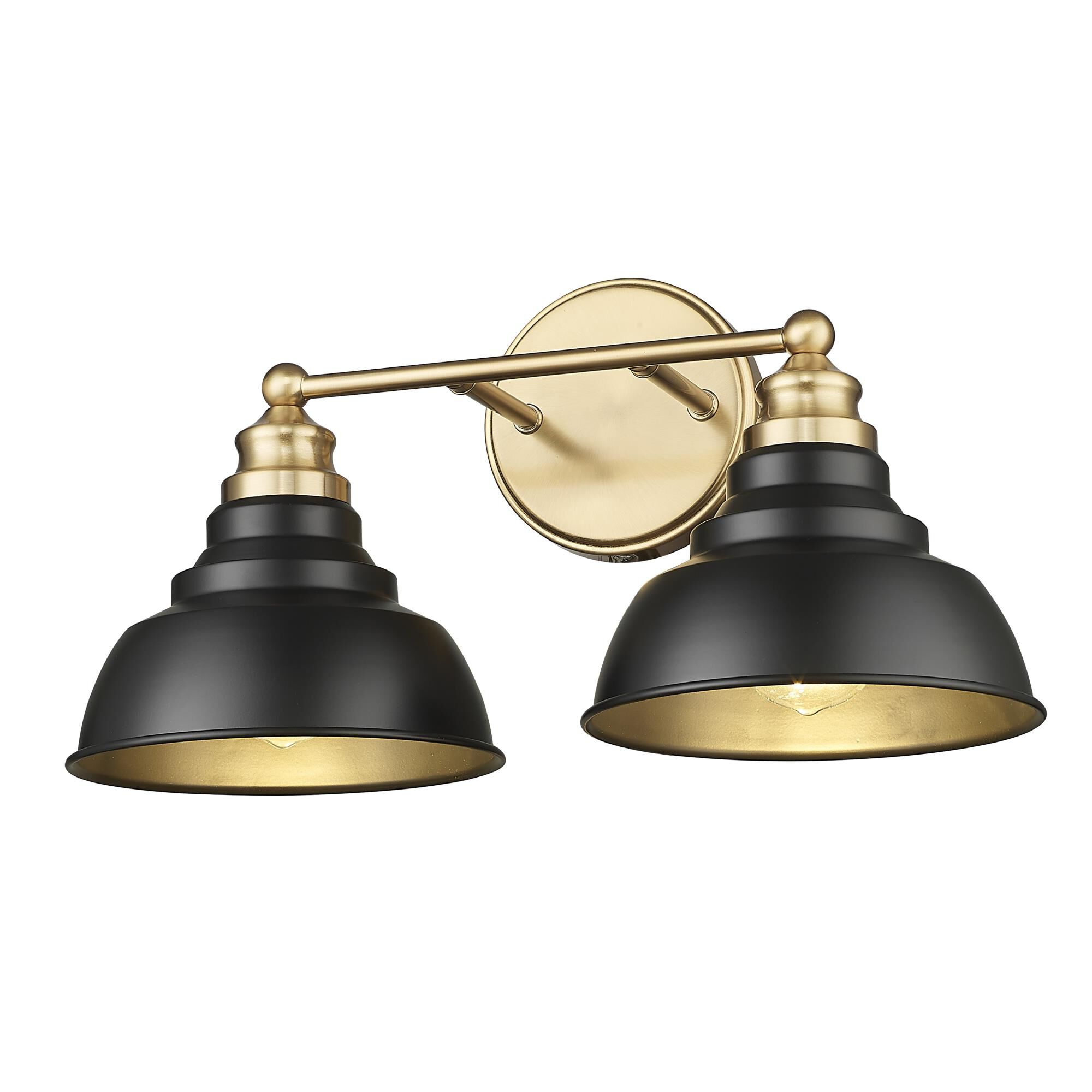 Shown in Matte Black And Brass finish and Black Metal s shade