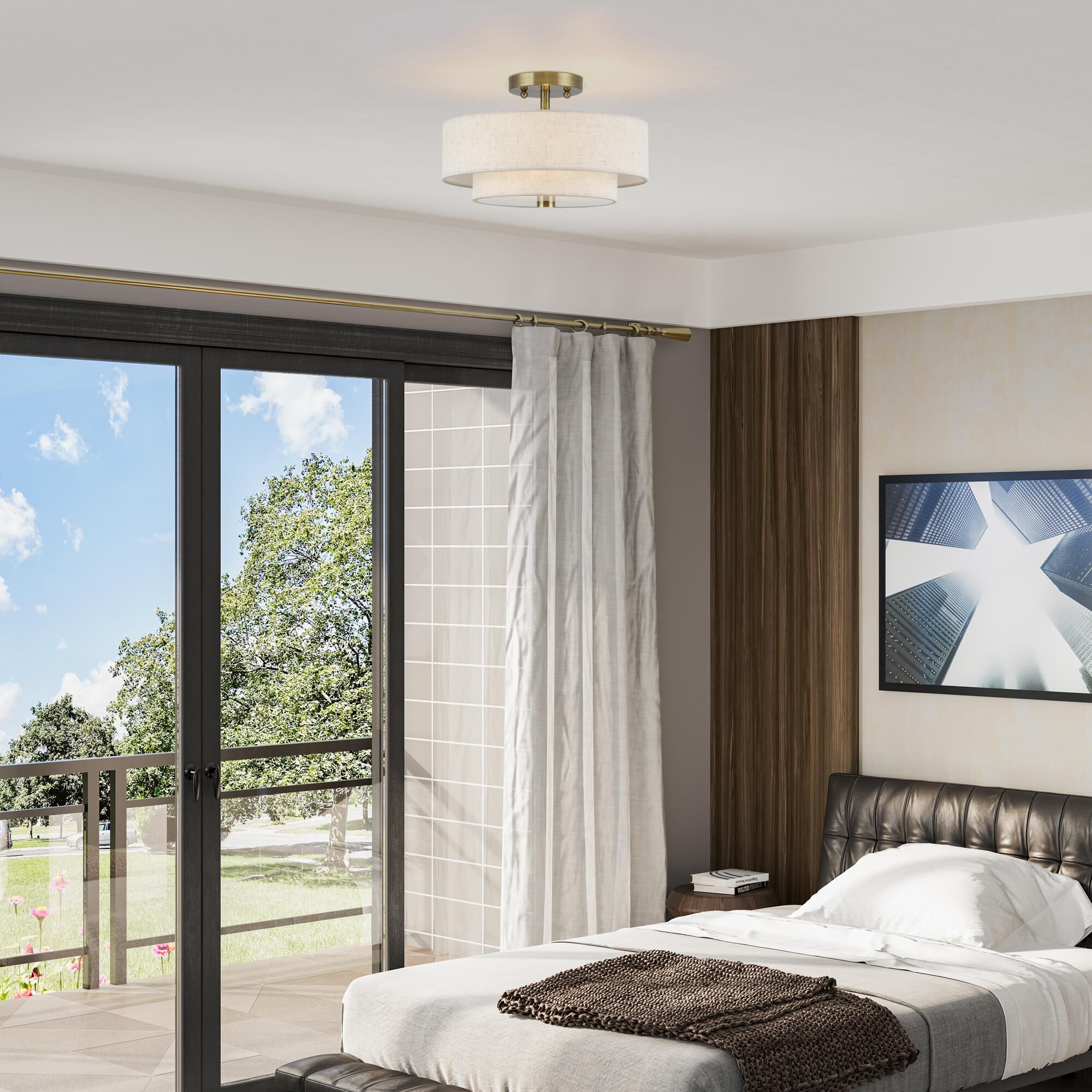 Monroe 13 Inch Semi Flush Mount by Livex Lighting