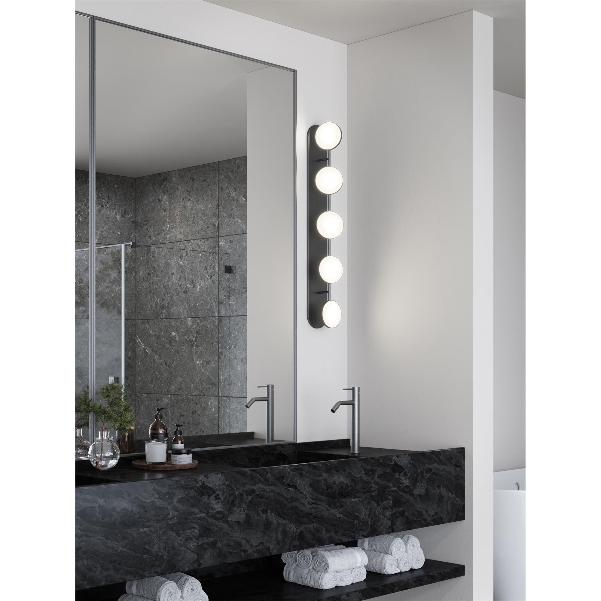 Shown in Black finish and Frosted Acrylic glass