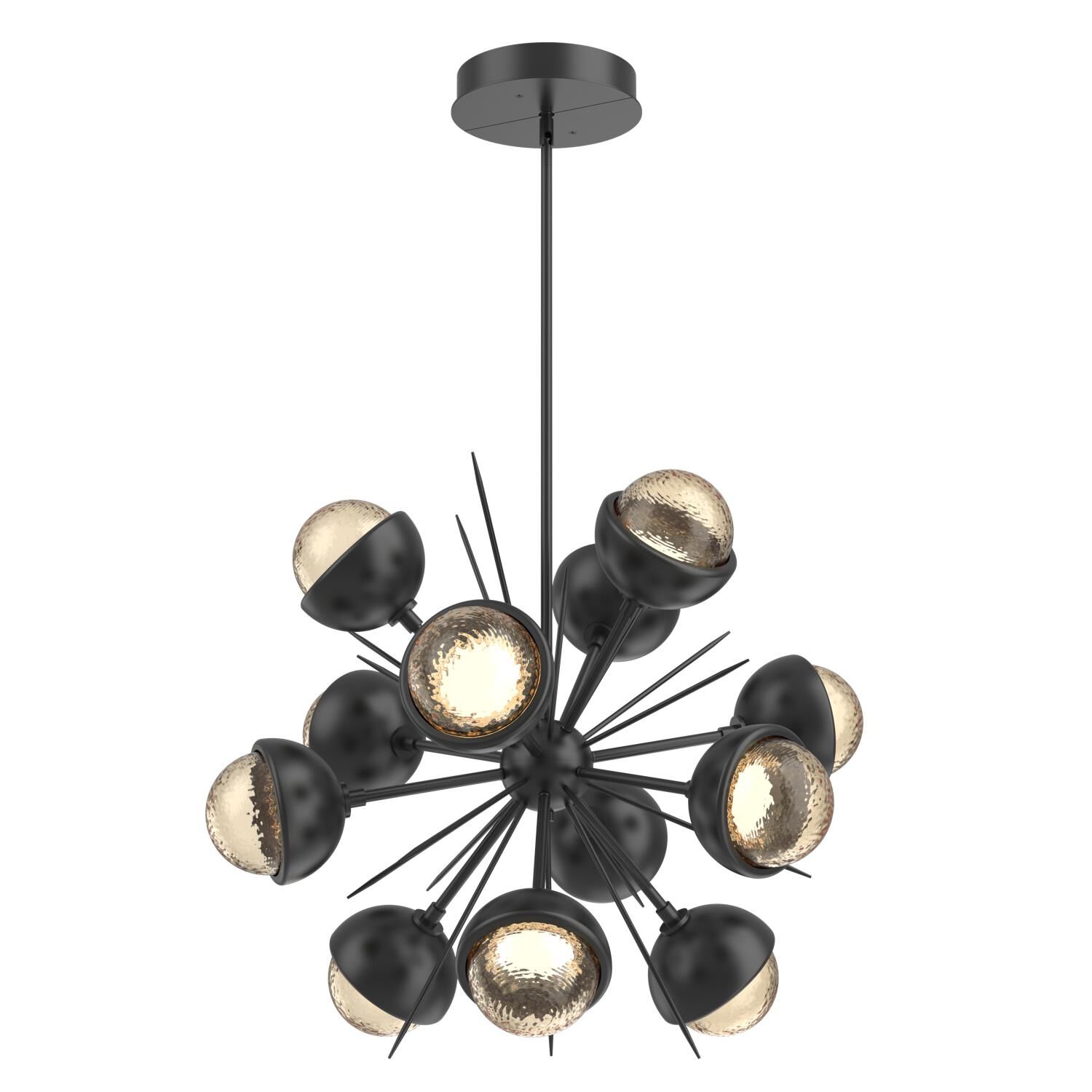 Shown in Matte Black finish and Amber glass and Metal Shade Matching Finish accent