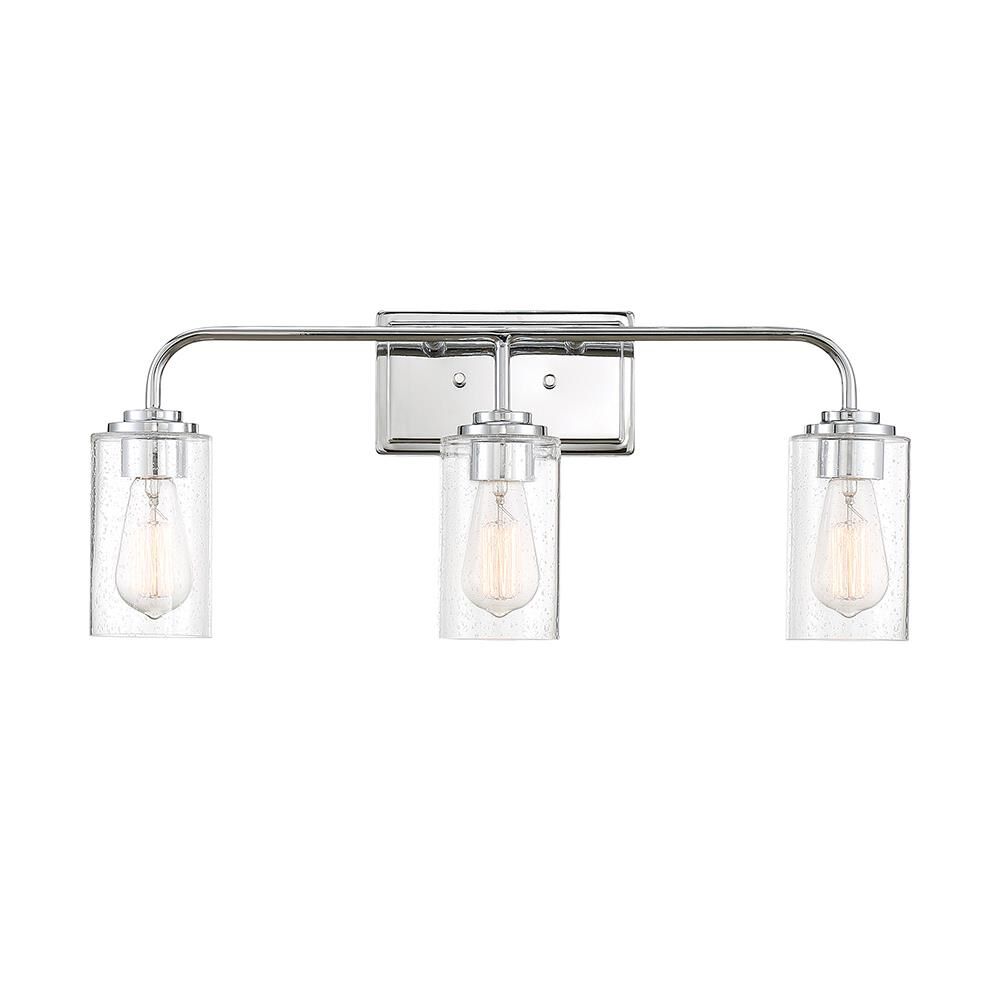 Shown in Chrome finish and Clear Seedy glass and Clear Seedy Glass shade