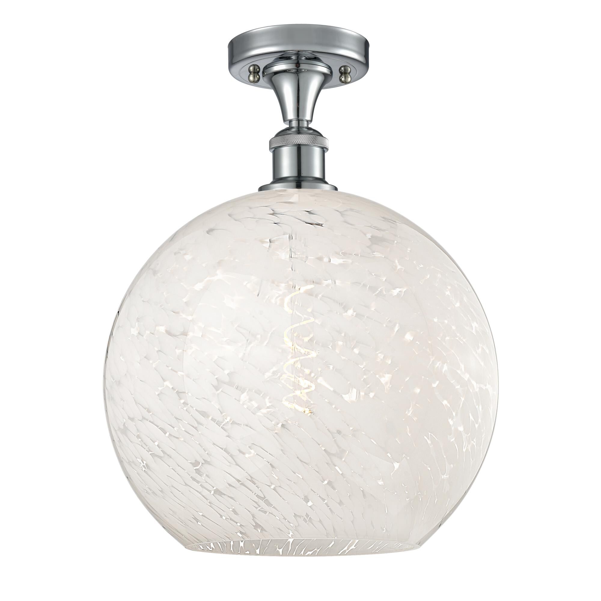 Bruno Marashlian White Mouchette 12 Inch Semi Flush Mount by Innovations Lighting