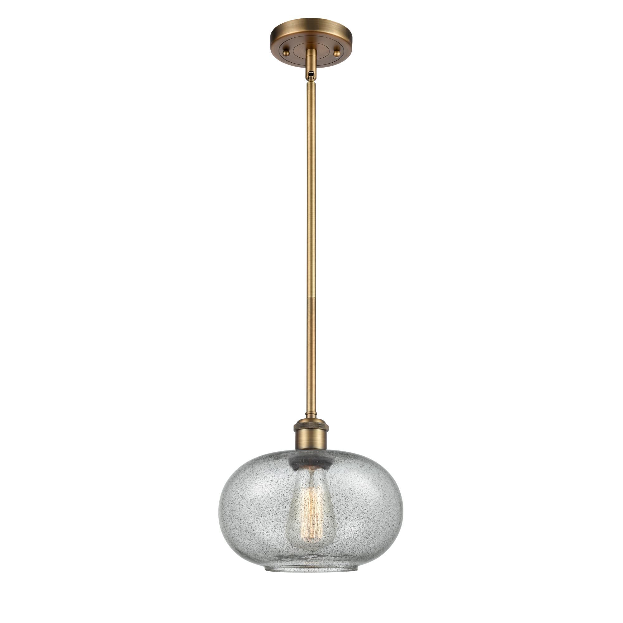 Shown in Brushed Brass finish and Sphere glass and Glass shade