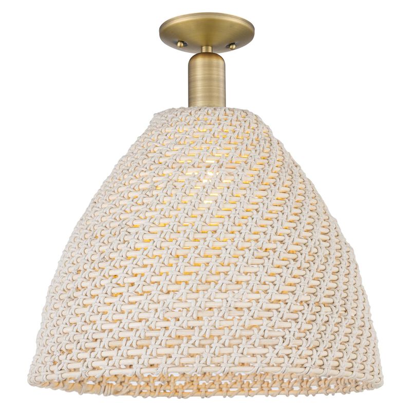 Bruno Marashlian Natural Ballston Dome 16 Inch Semi Flush Mount by Innovations Lighting