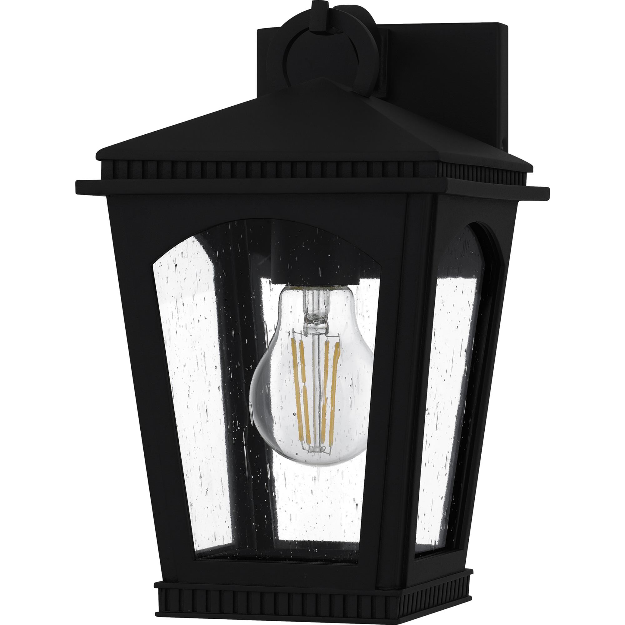 Shown in Earth Black finish and Clear Seedy Glass shade