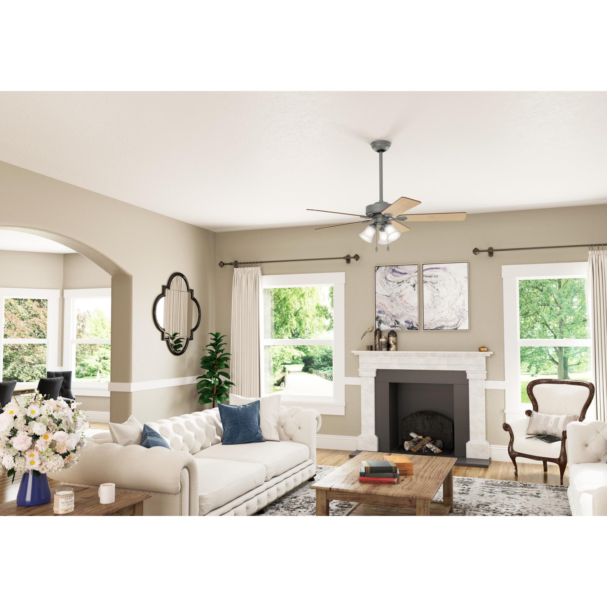 Swanson 52 Inch Ceiling Fan with Light Kit by Hunter Fan