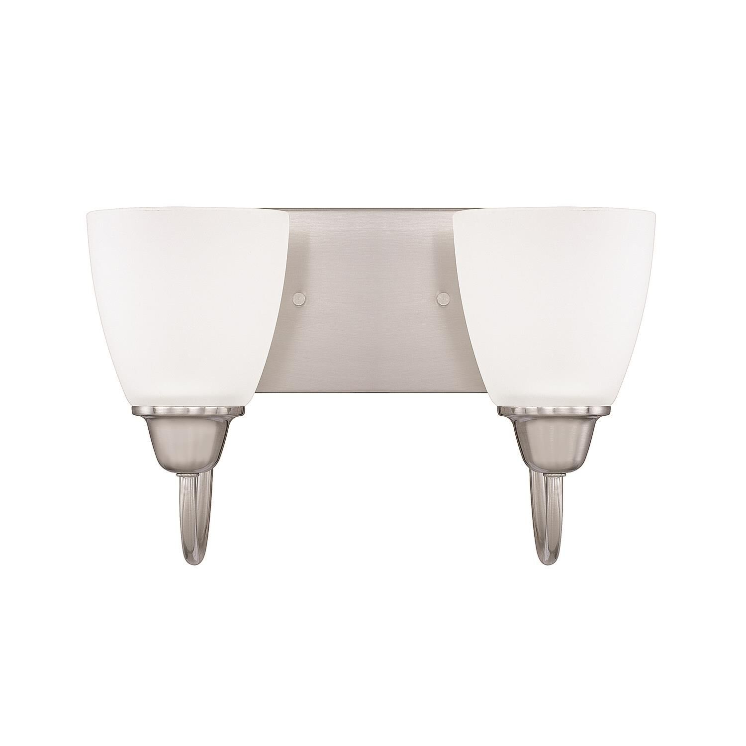 Shown in Brushed Nickel finish and Acid Washed glass