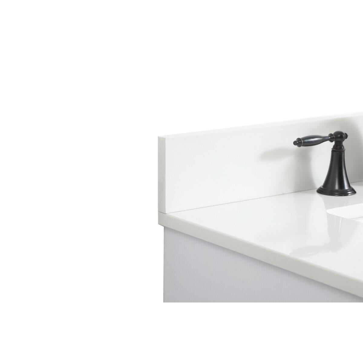 Shown in White finish and Backsplash accent