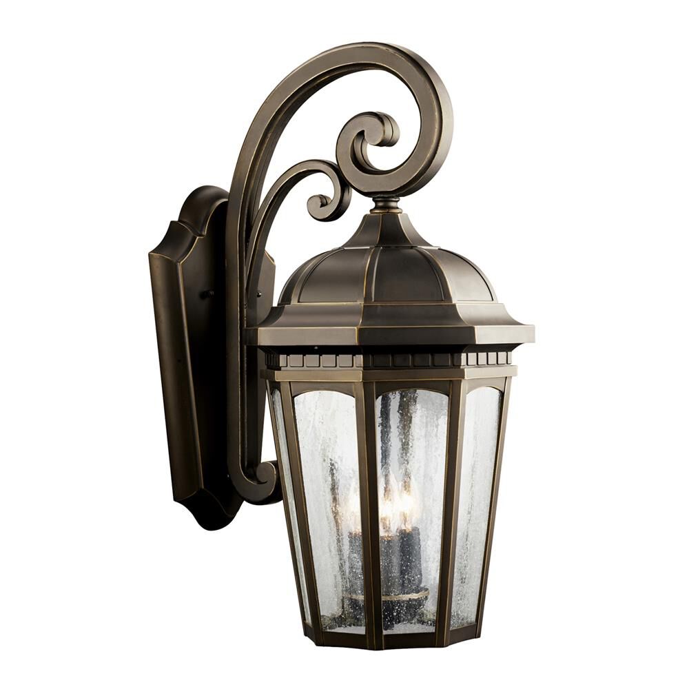 Courtyard 22 Inch Tall 3 Light Outdoor Wall Light by Kichler Lighting