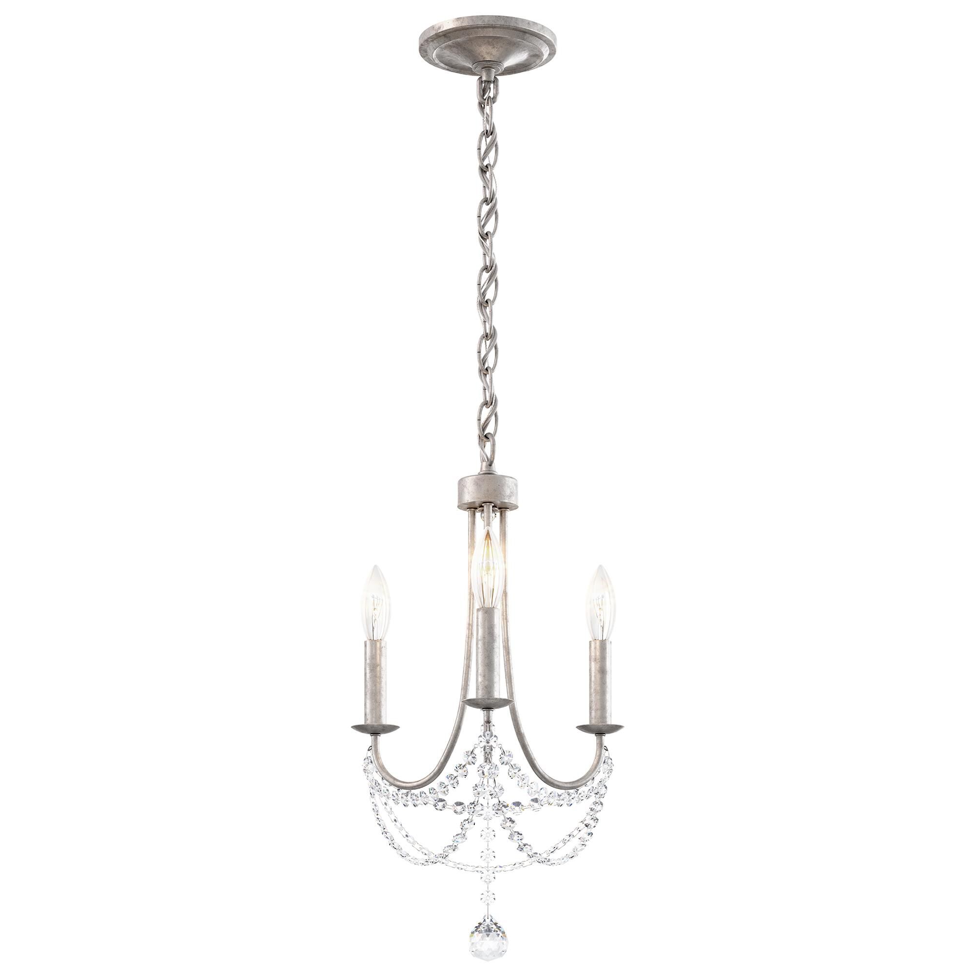 Shown in Antique Silver finish and Clear Optic crystal