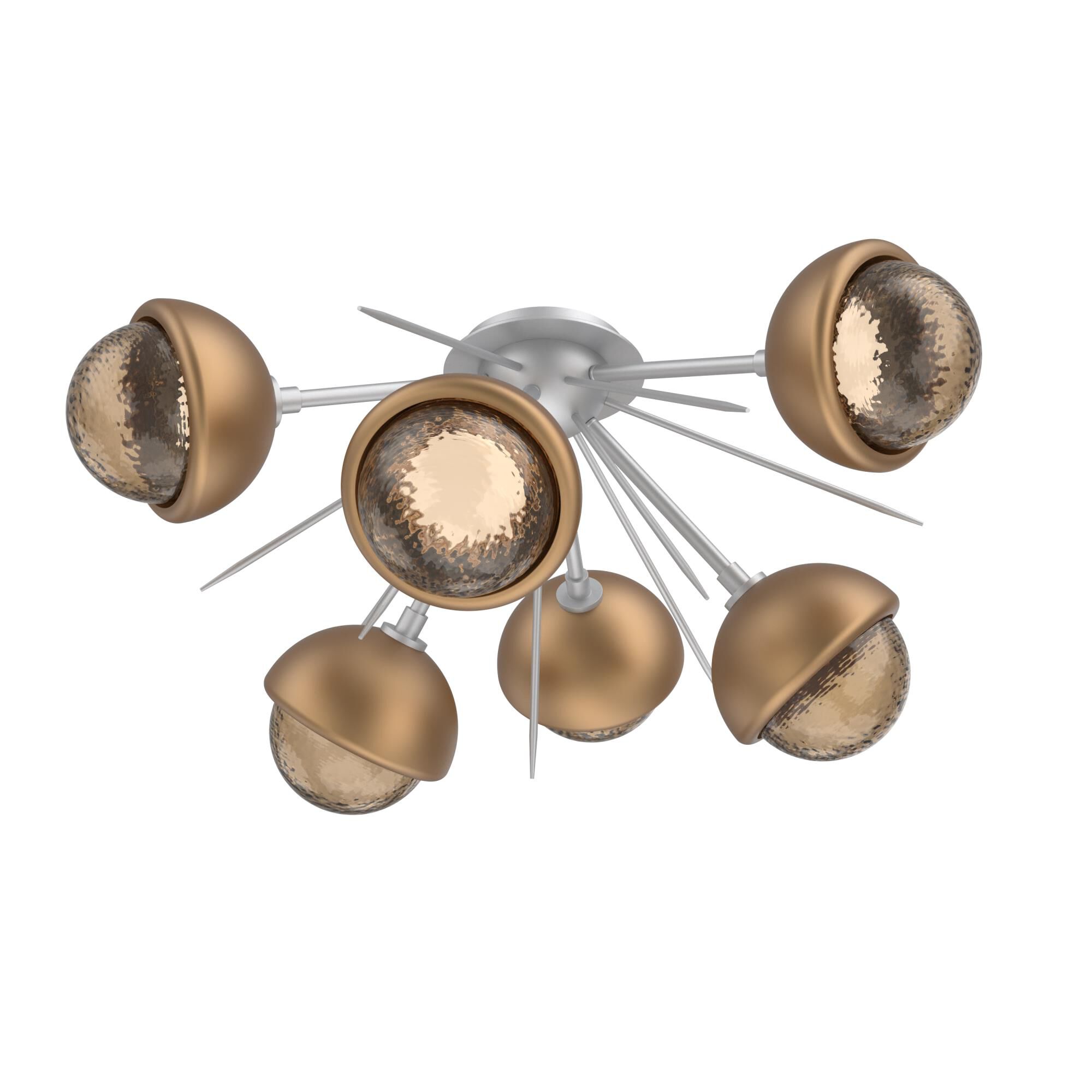 Shown in Classic Silver finish and Bronze glass and Novel Brass accent