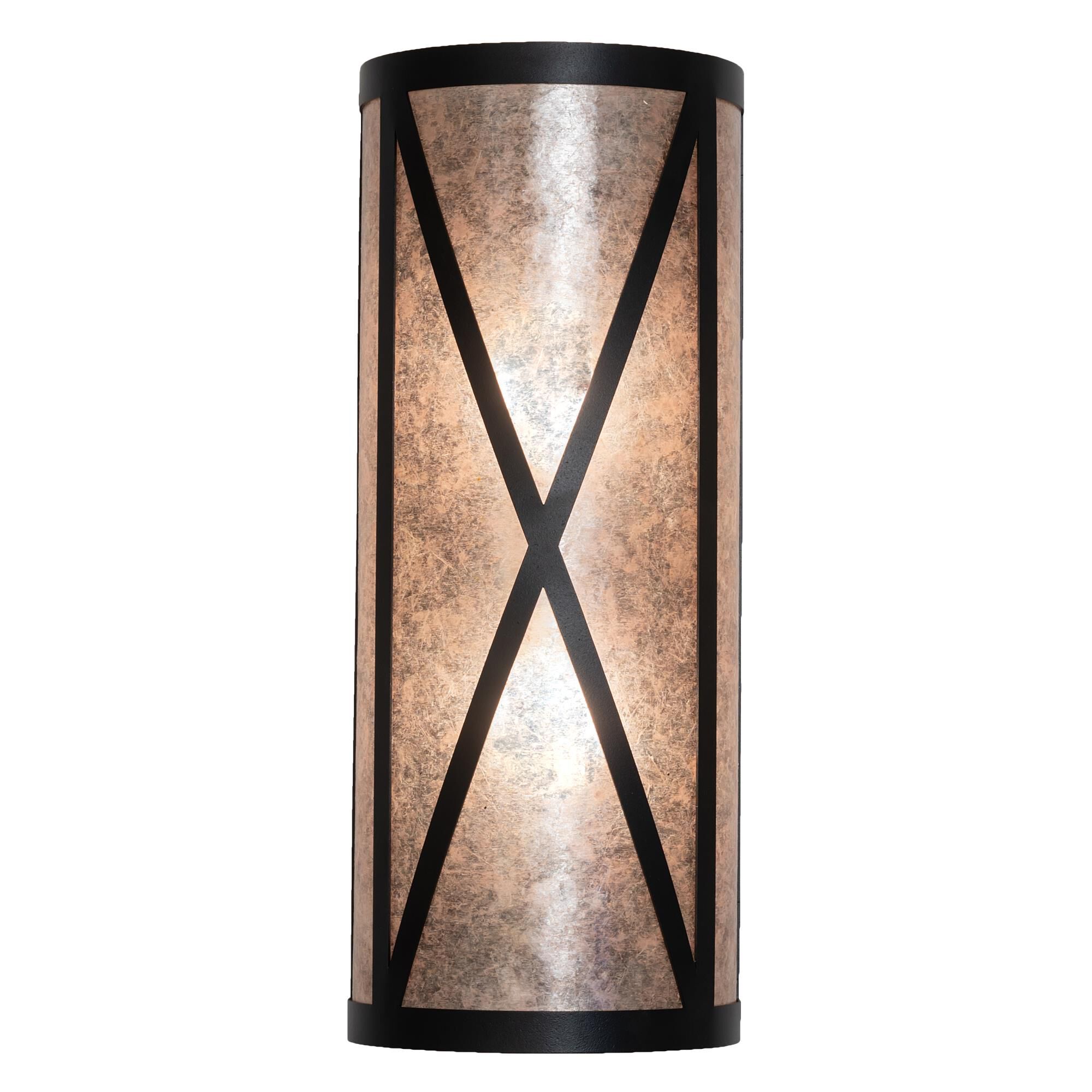 Shown in Mahogany Bronze finish and Silver Mica glass