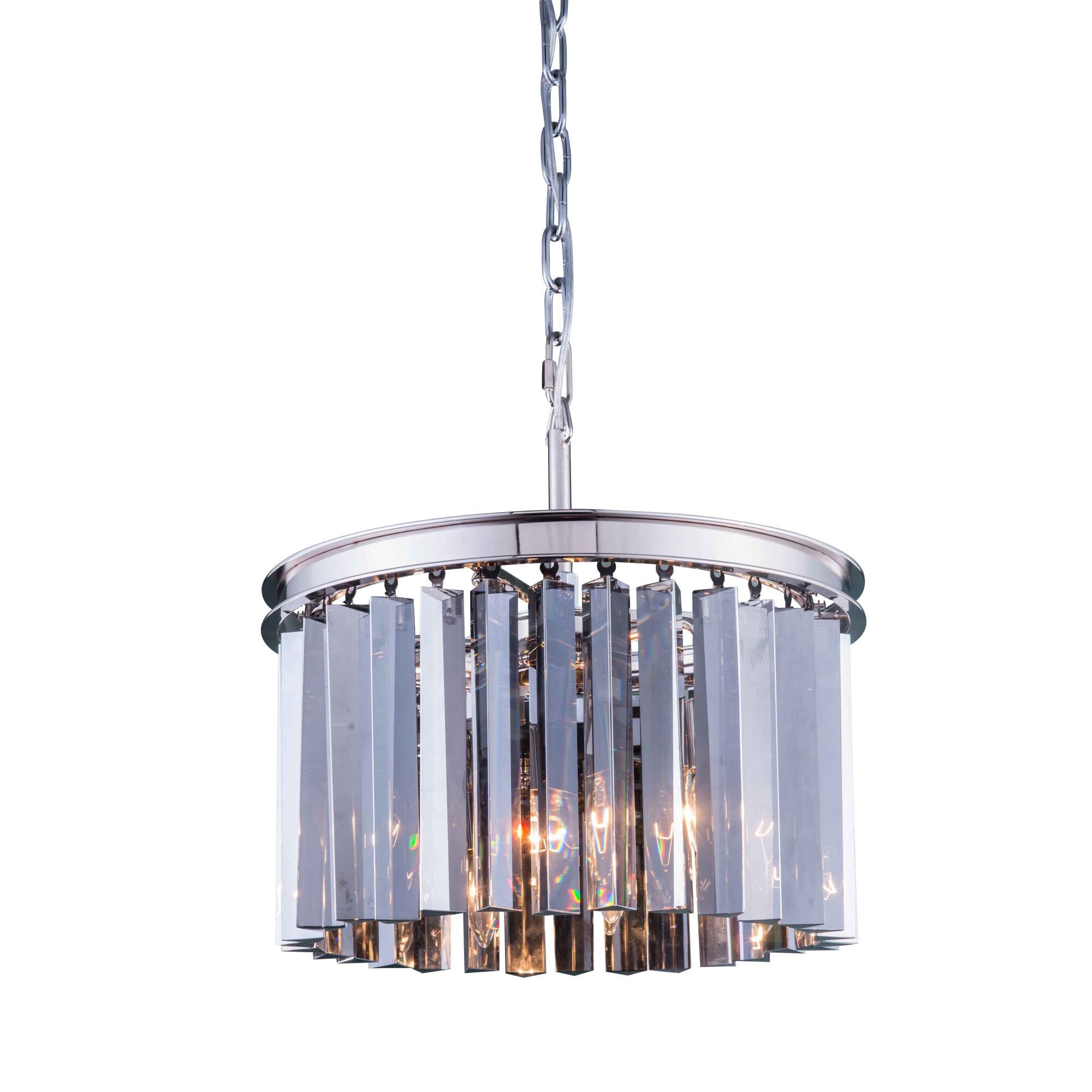 Shown in Polished Nickel finish and Royal Cut crystal and Silver Shade (Grey) accent