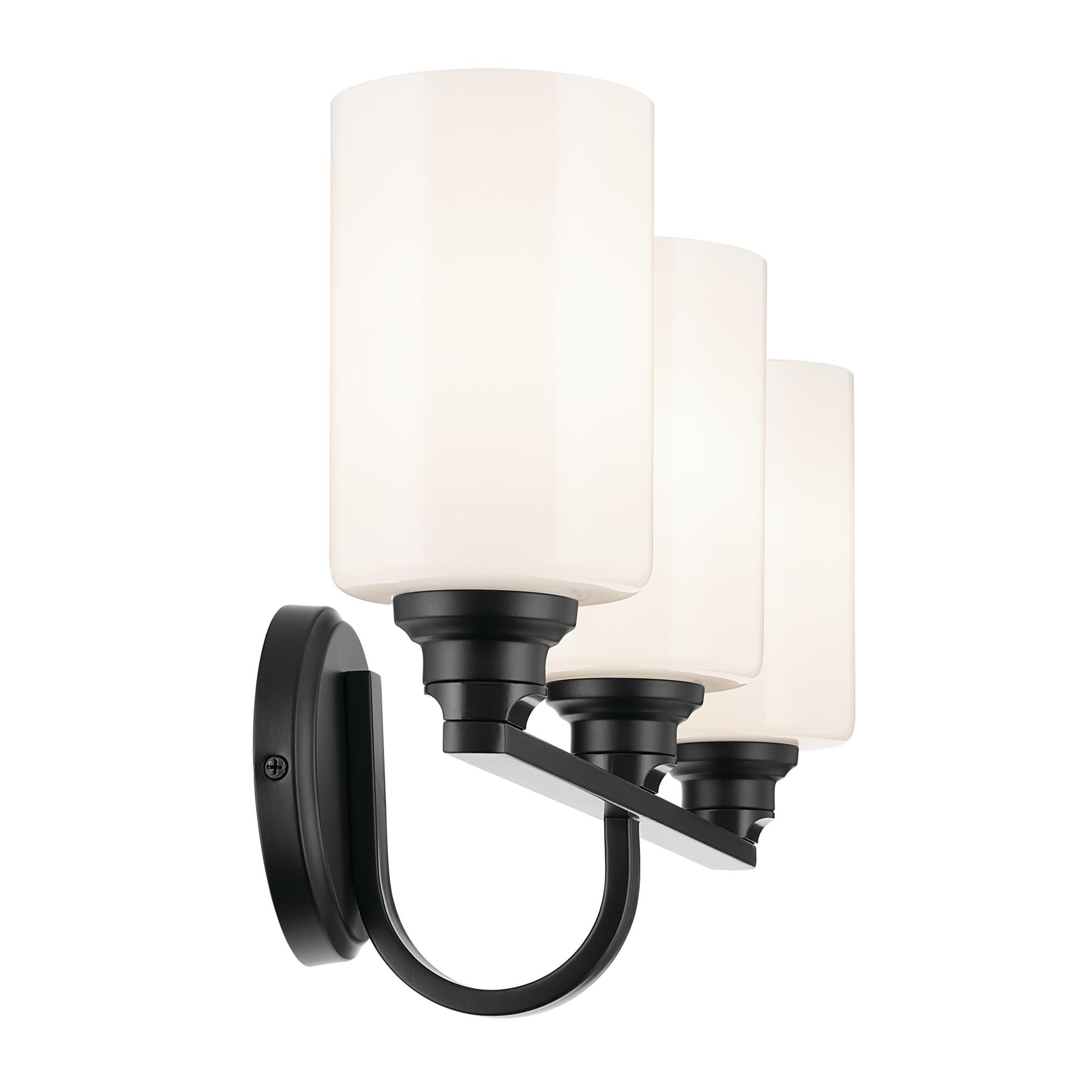 Shown in Black finish and Opal glass