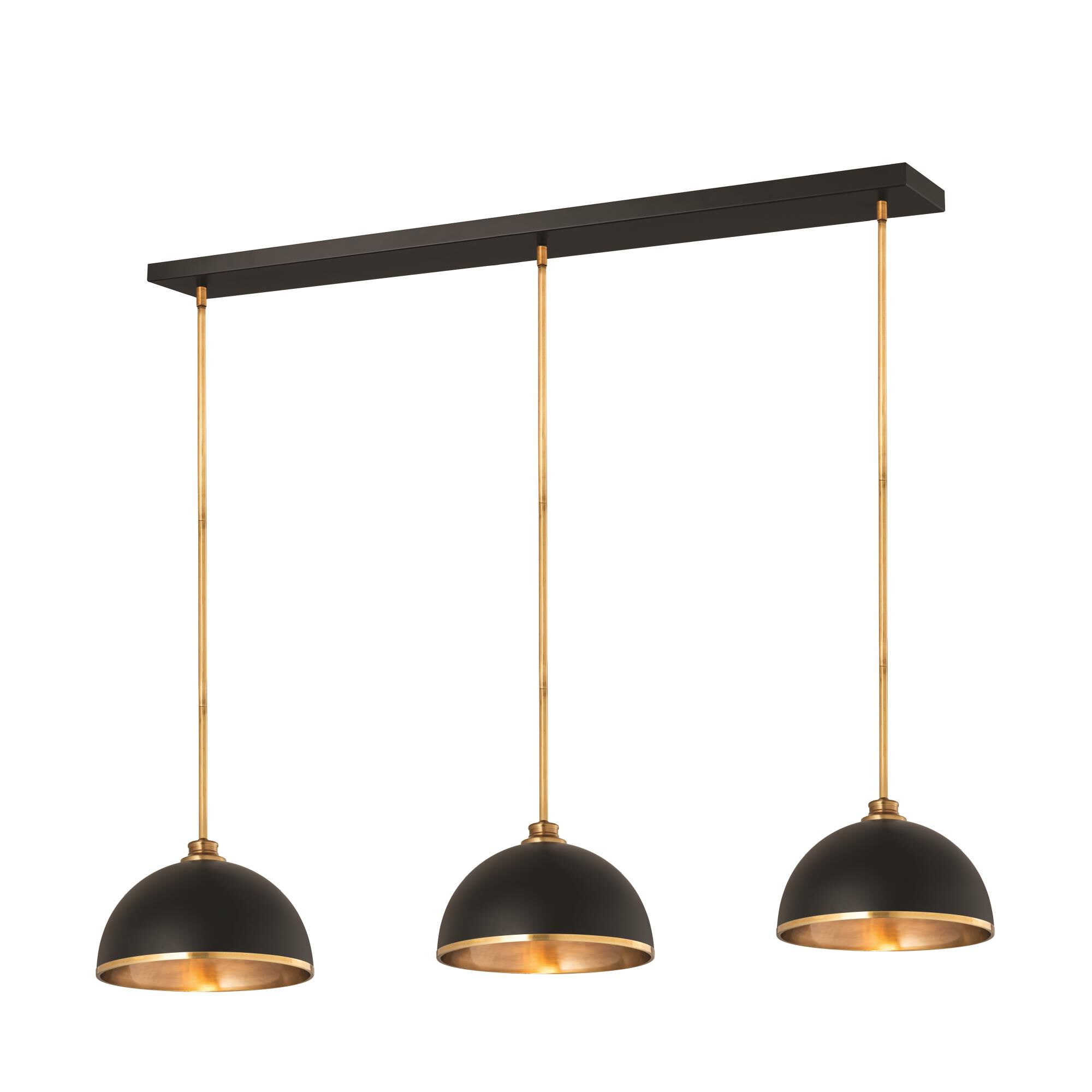 Shown in Matte Black and Rubbed Brass finish