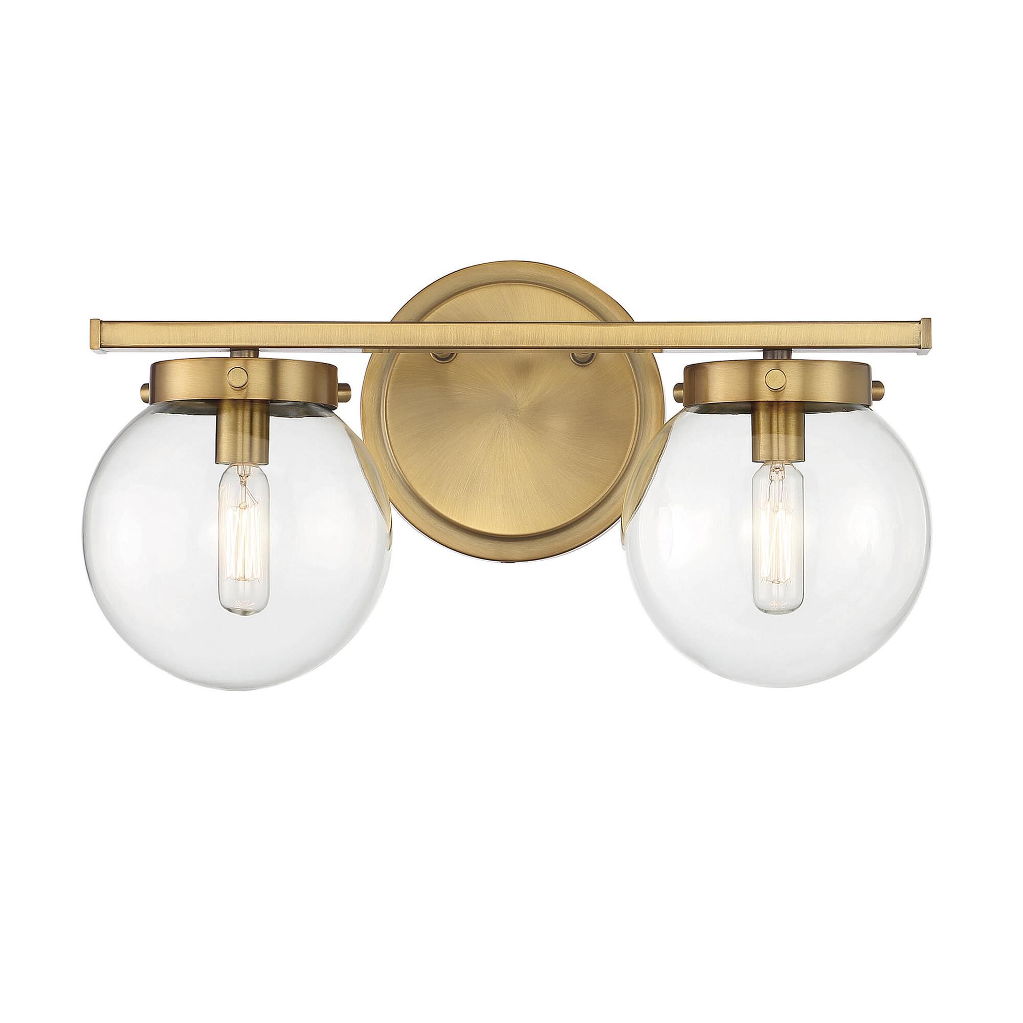 Shown in Natural Brass finish and Clear glass