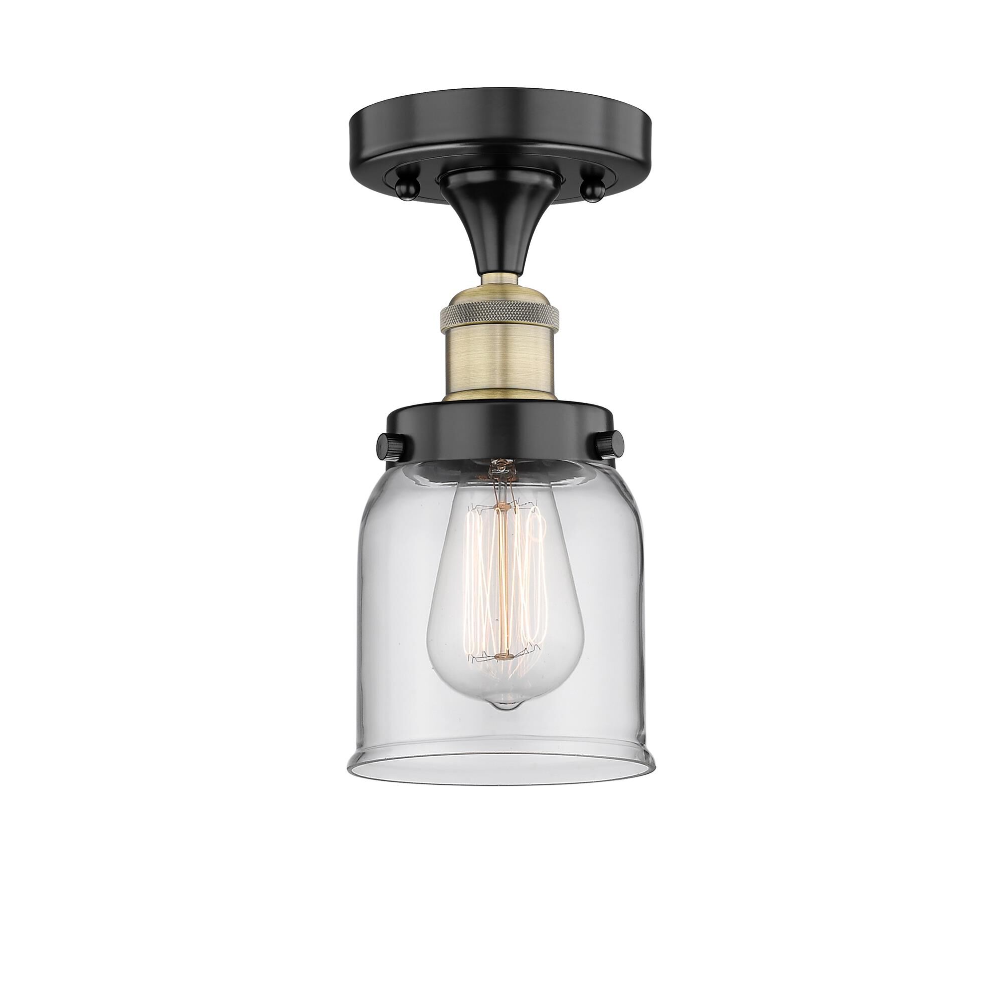 Shown in Black Antique Brass finish and Clear glass