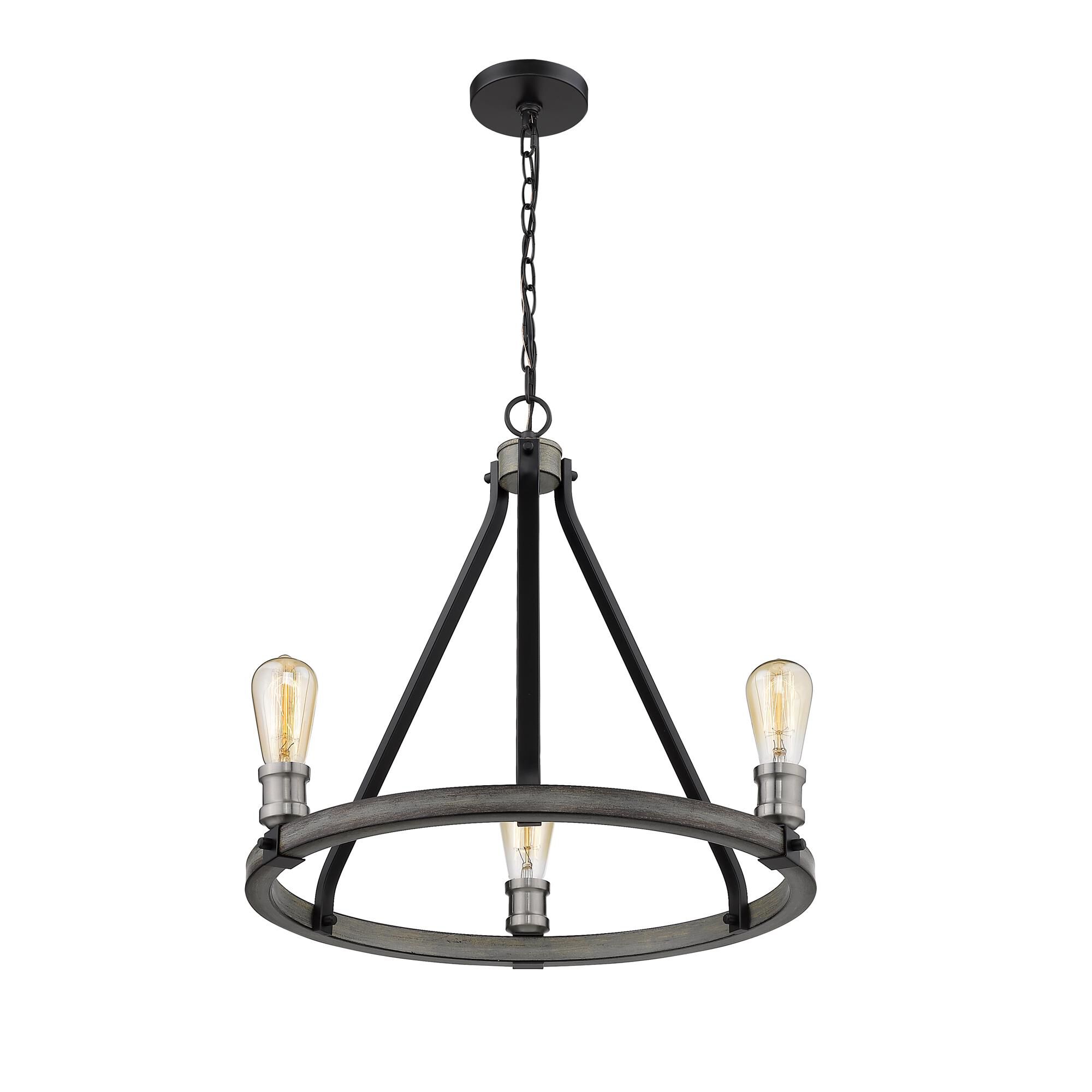 Shown in Ashen Barnboard finish and --- glass and --- shade
