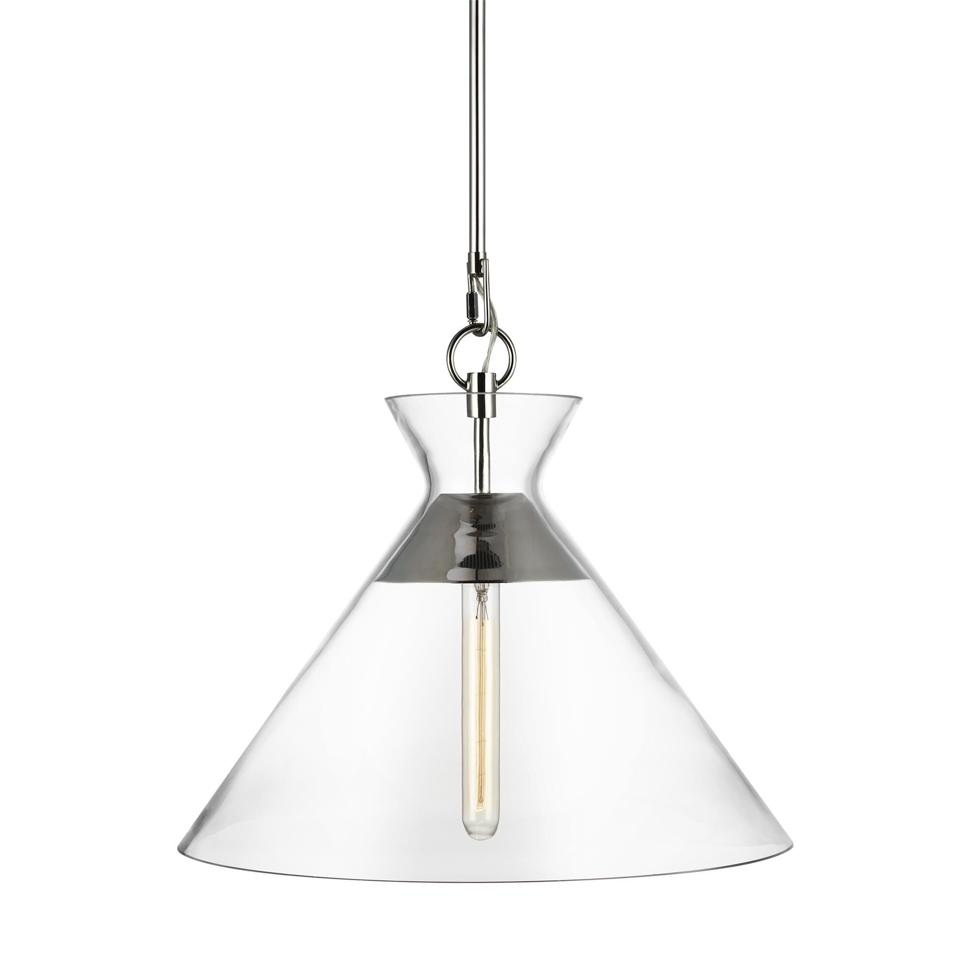 Shown in Polished Nickel finish and Clear glass