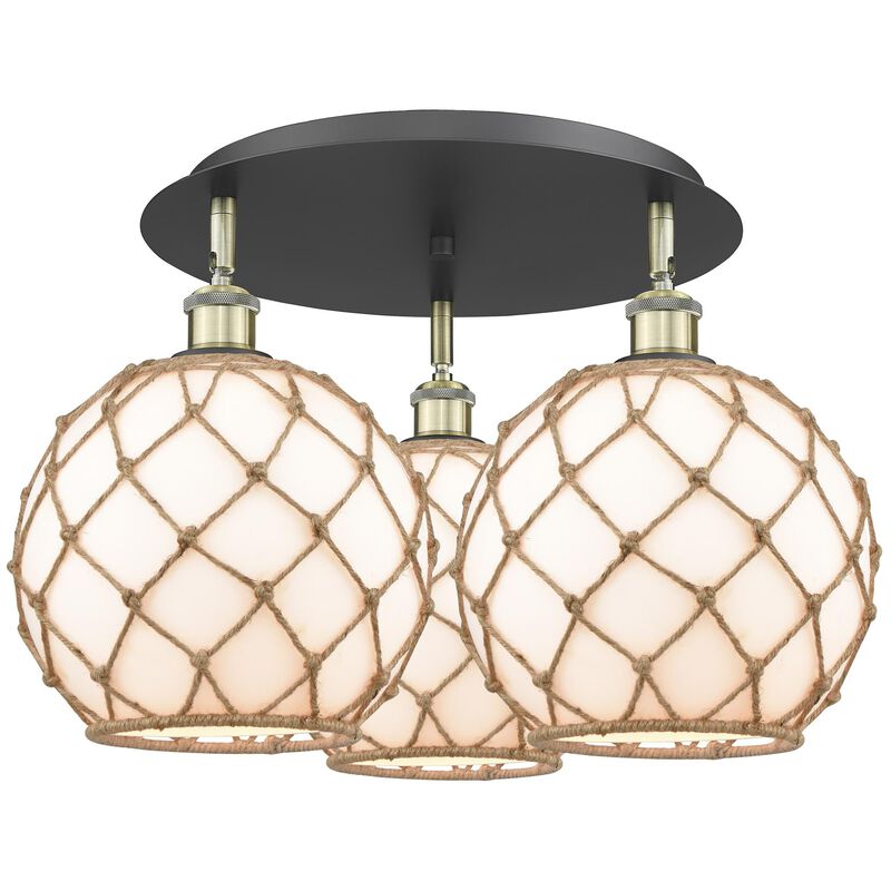 Bruno Marashlian Farmhouse Rope 22 Inch Flush Mount by Innovations Lighting