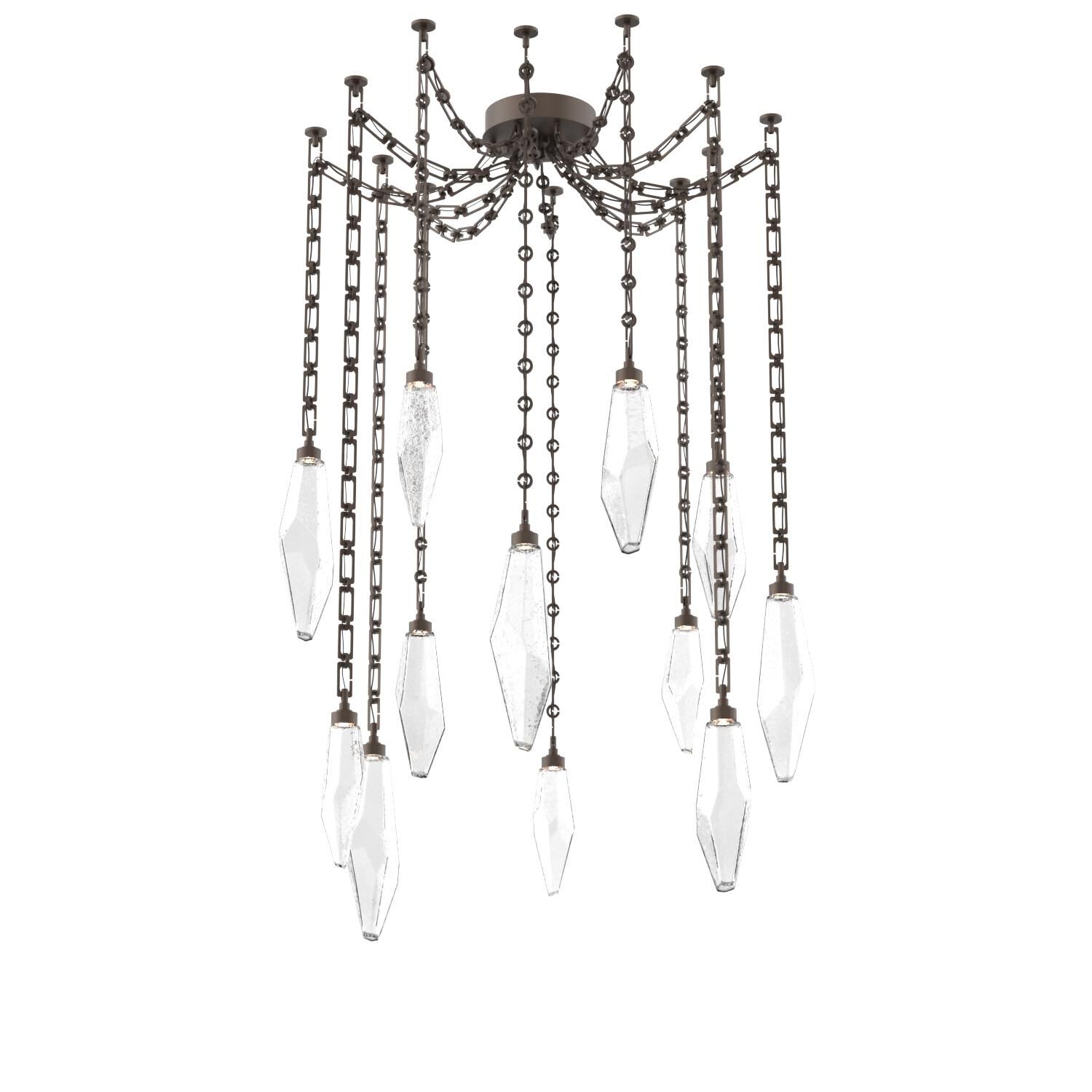 Levi Wilson Rock Crystal 14 Inch Multi Pendant Light by Hammerton Studio