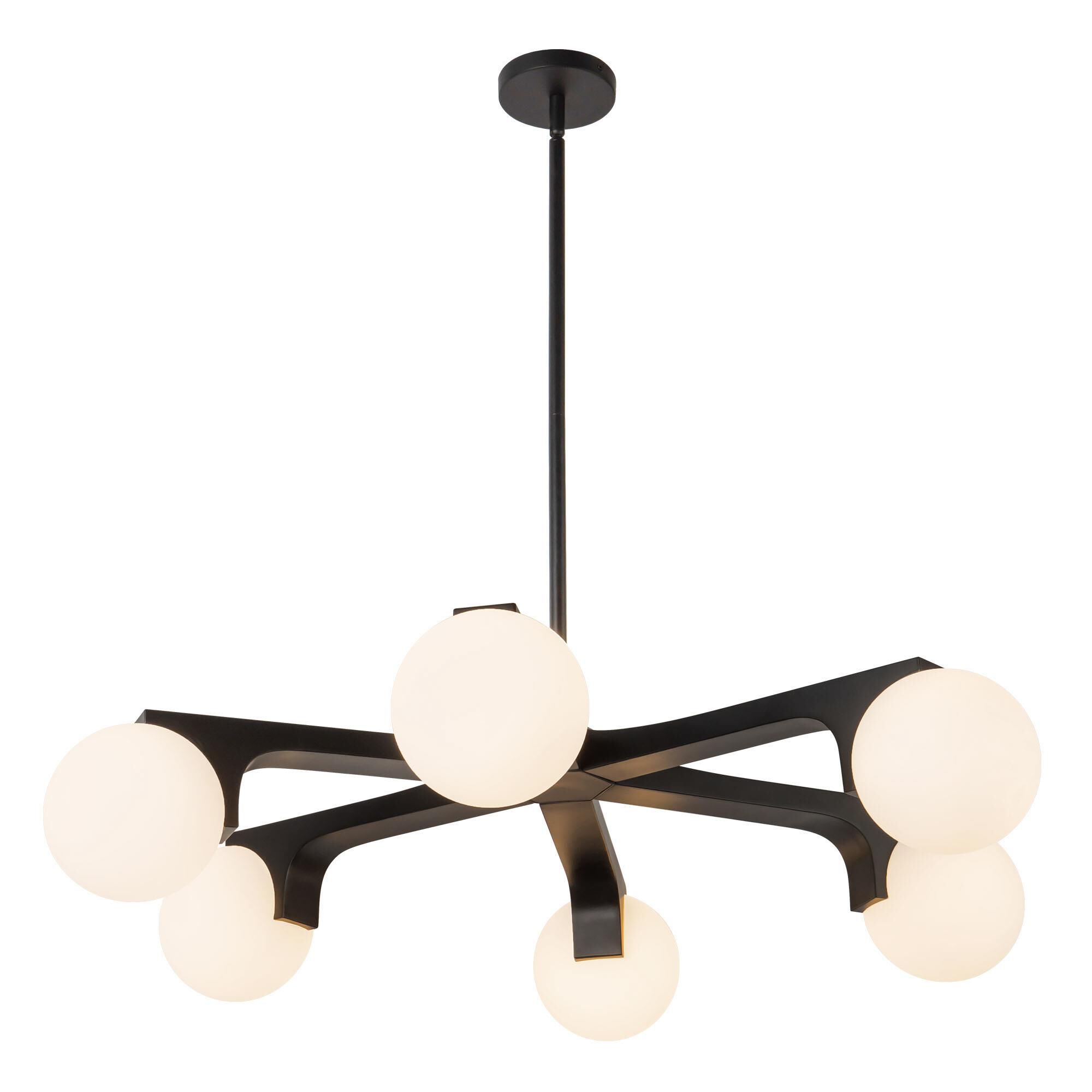 Shown in Black finish and Matte Opal glass