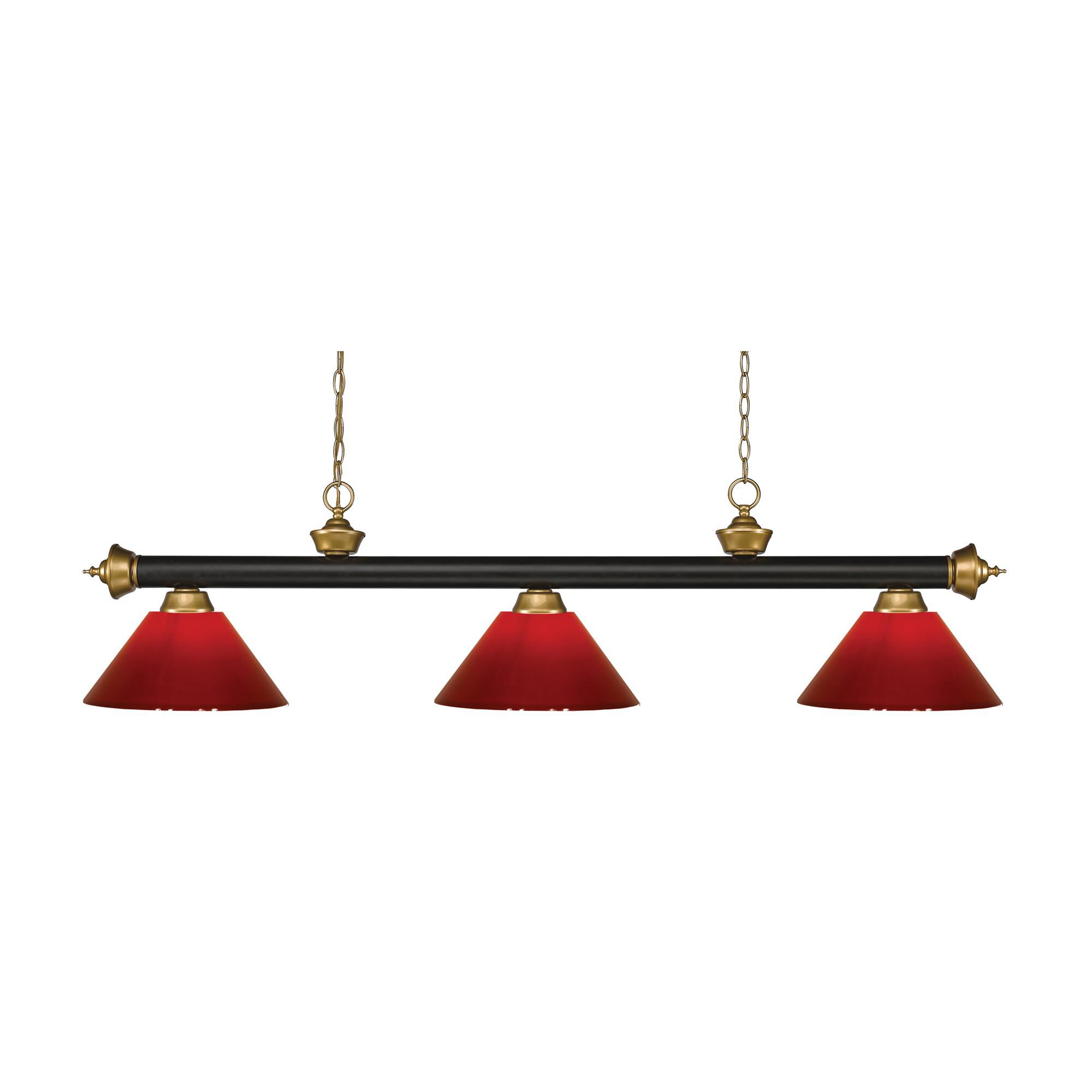Shown in Bronze + Satin Gold finish and Plastic glass and Plastic shade