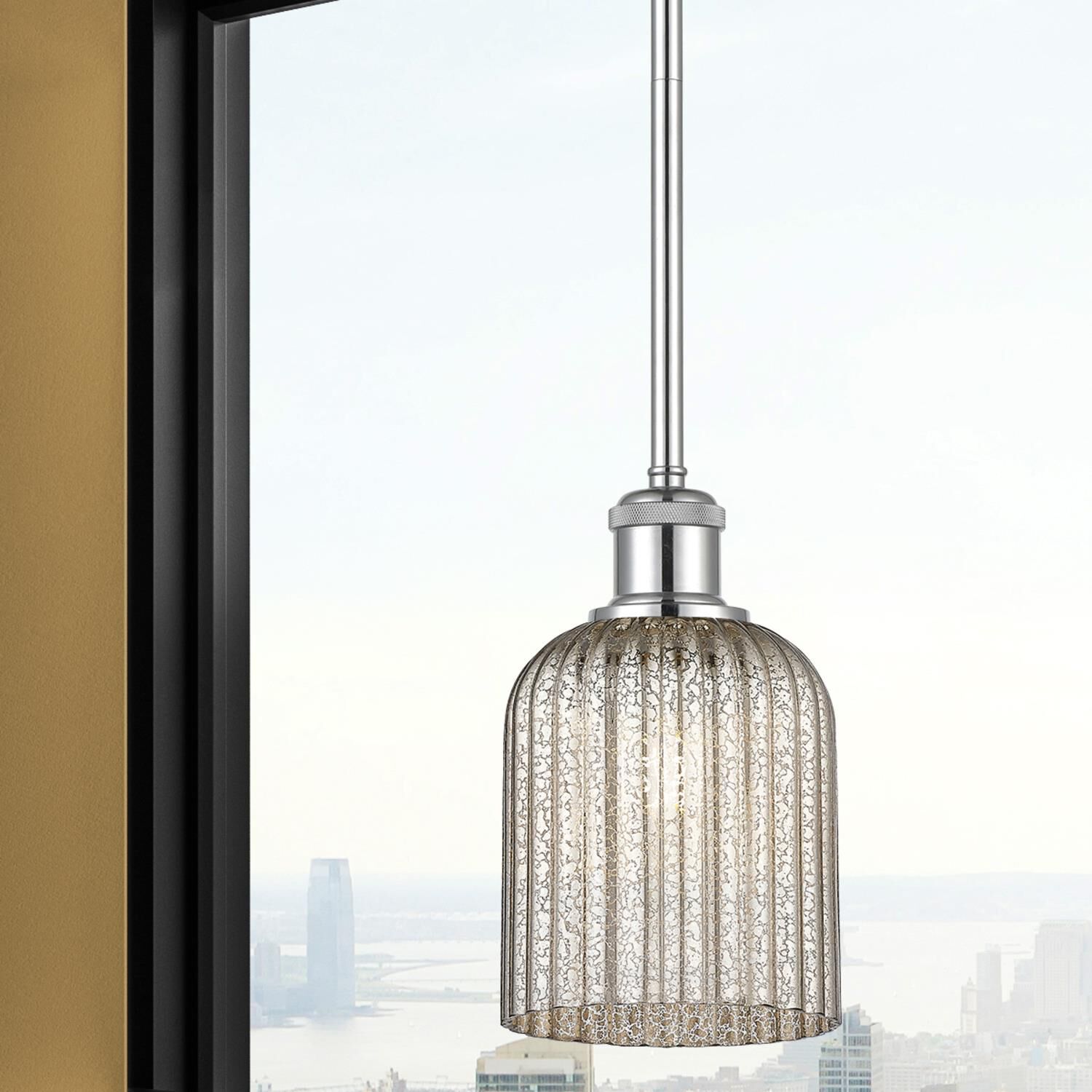 Shown in Polished Chrome finish and Mercury glass