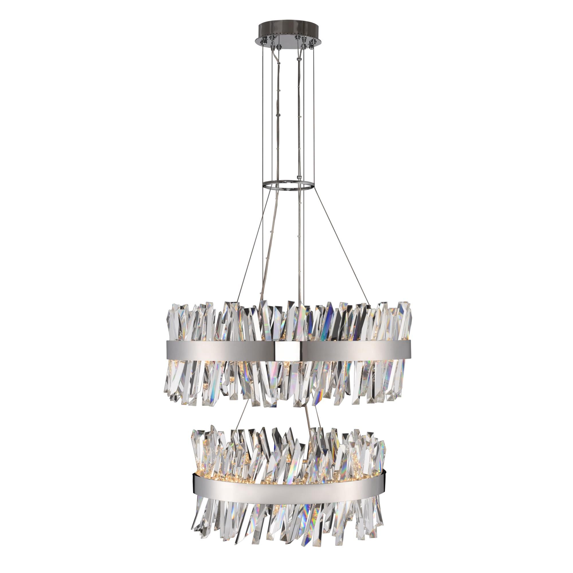 Shown in Chrome finish and Firenze  Spears crystal and Clear Glacier glass