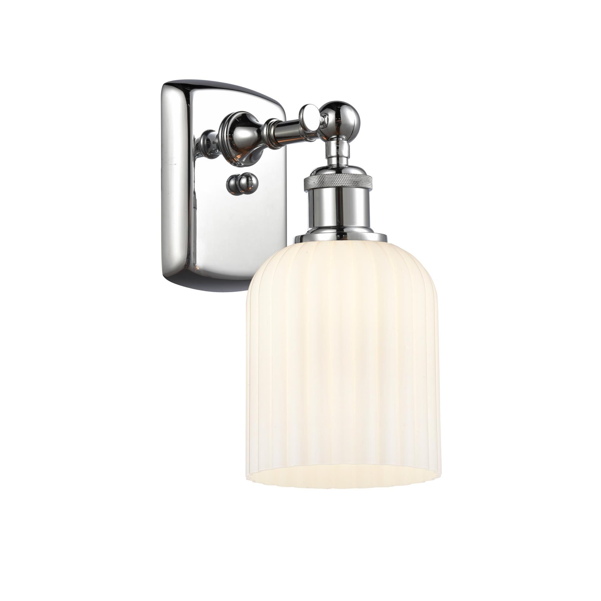 Shown in Polished Chrome finish and Gloss White shade