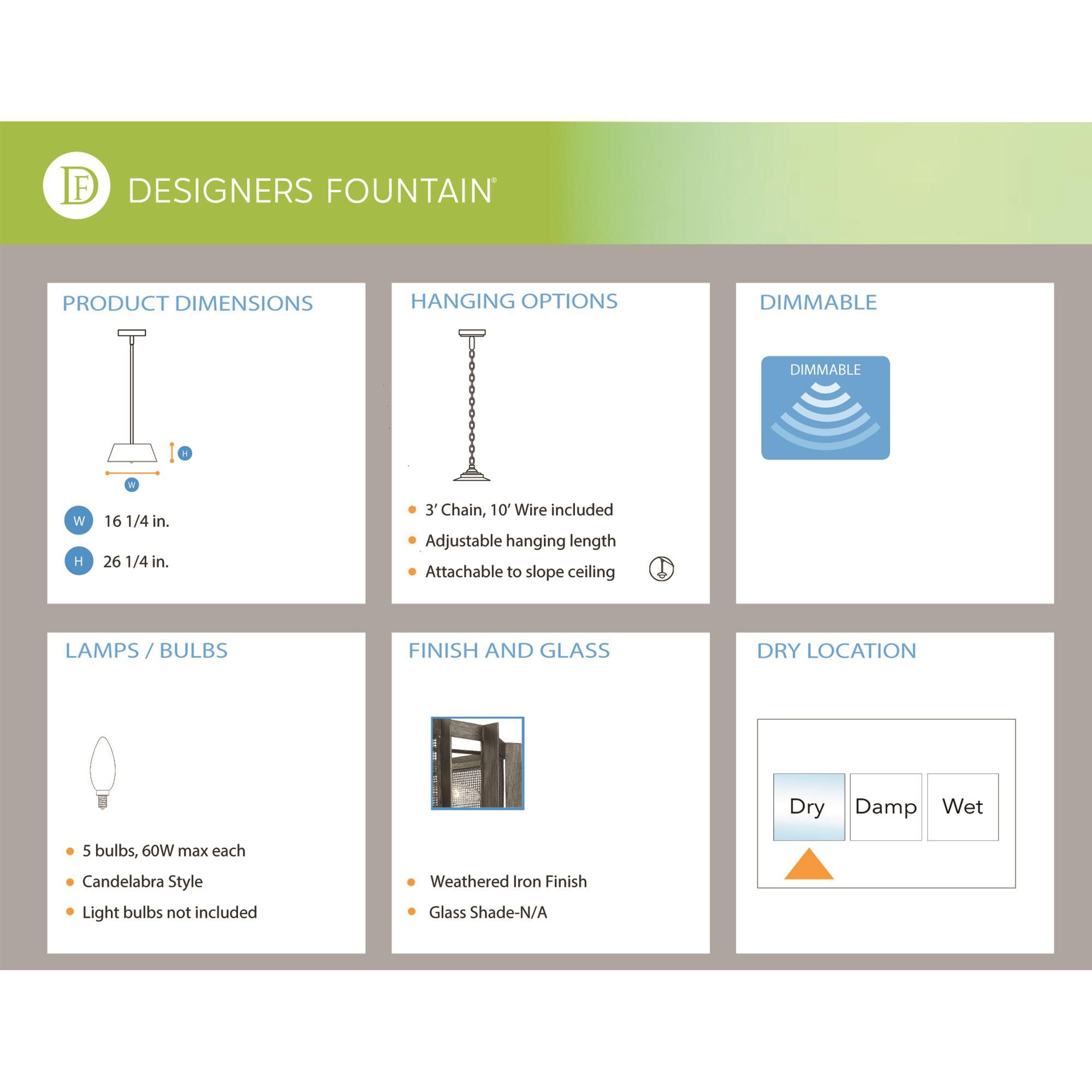 Shown in Weathered Iron finish and Steel Mesh shade