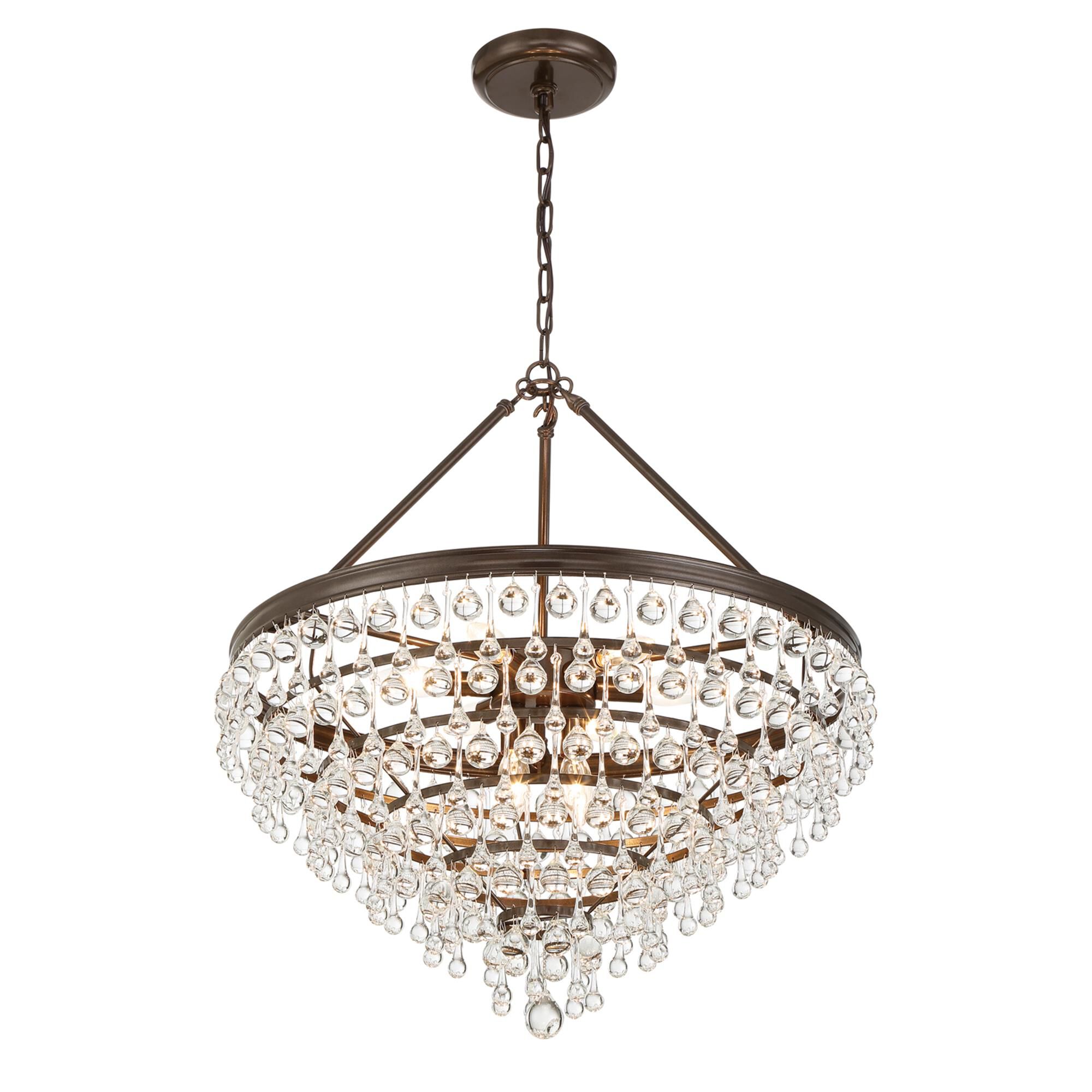 Shown in Vibrant Bronze finish and Clear Glass Drops crystal