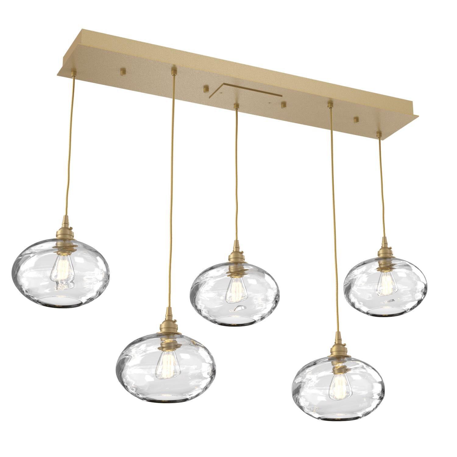 Shown in Gilded Brass finish and Optic Clear glass