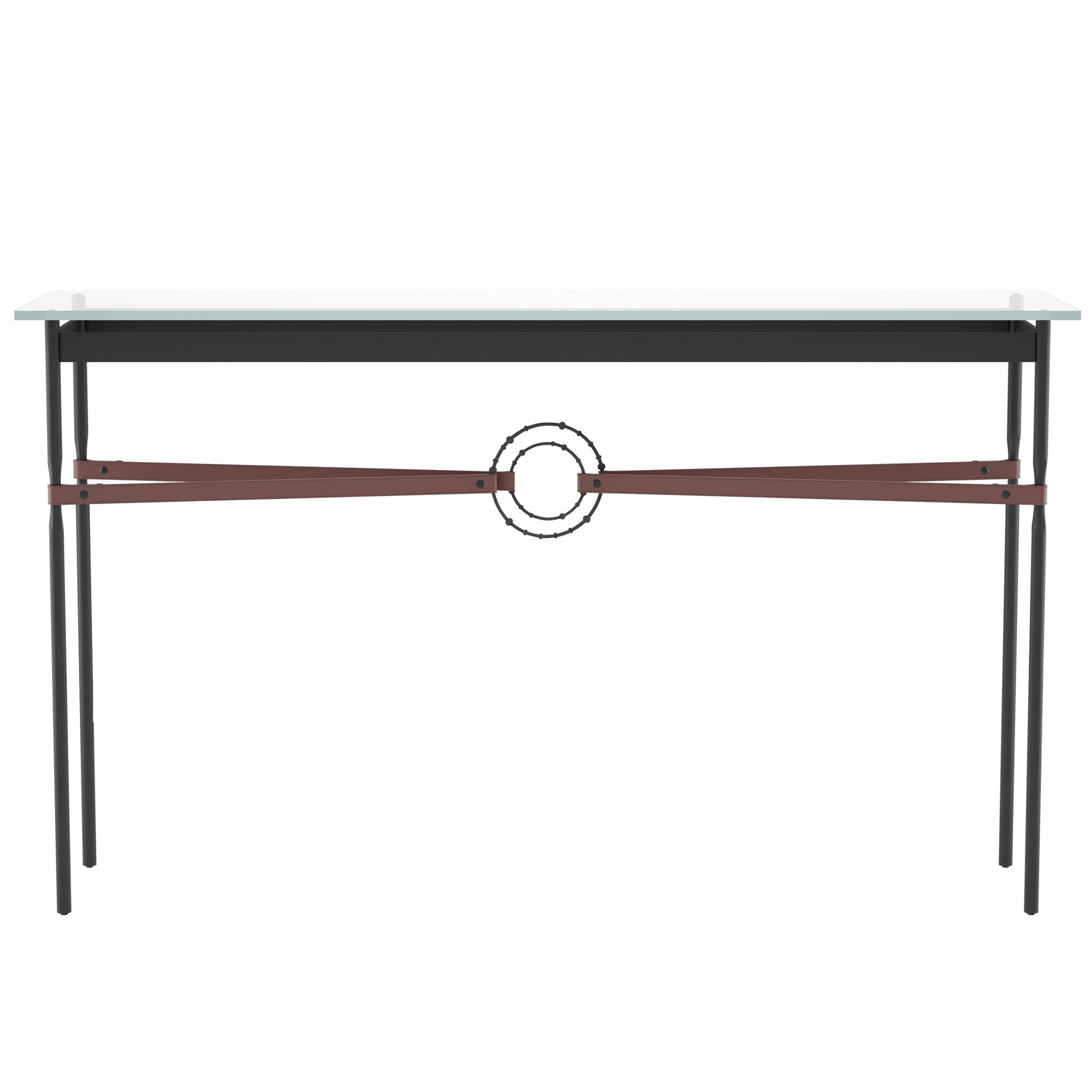 Shown in Black finish and Oil Rubbed Bronze with Leather British Brown  accent