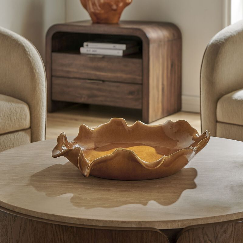 Golden Crest Ruffle Bowl by Uttermost
