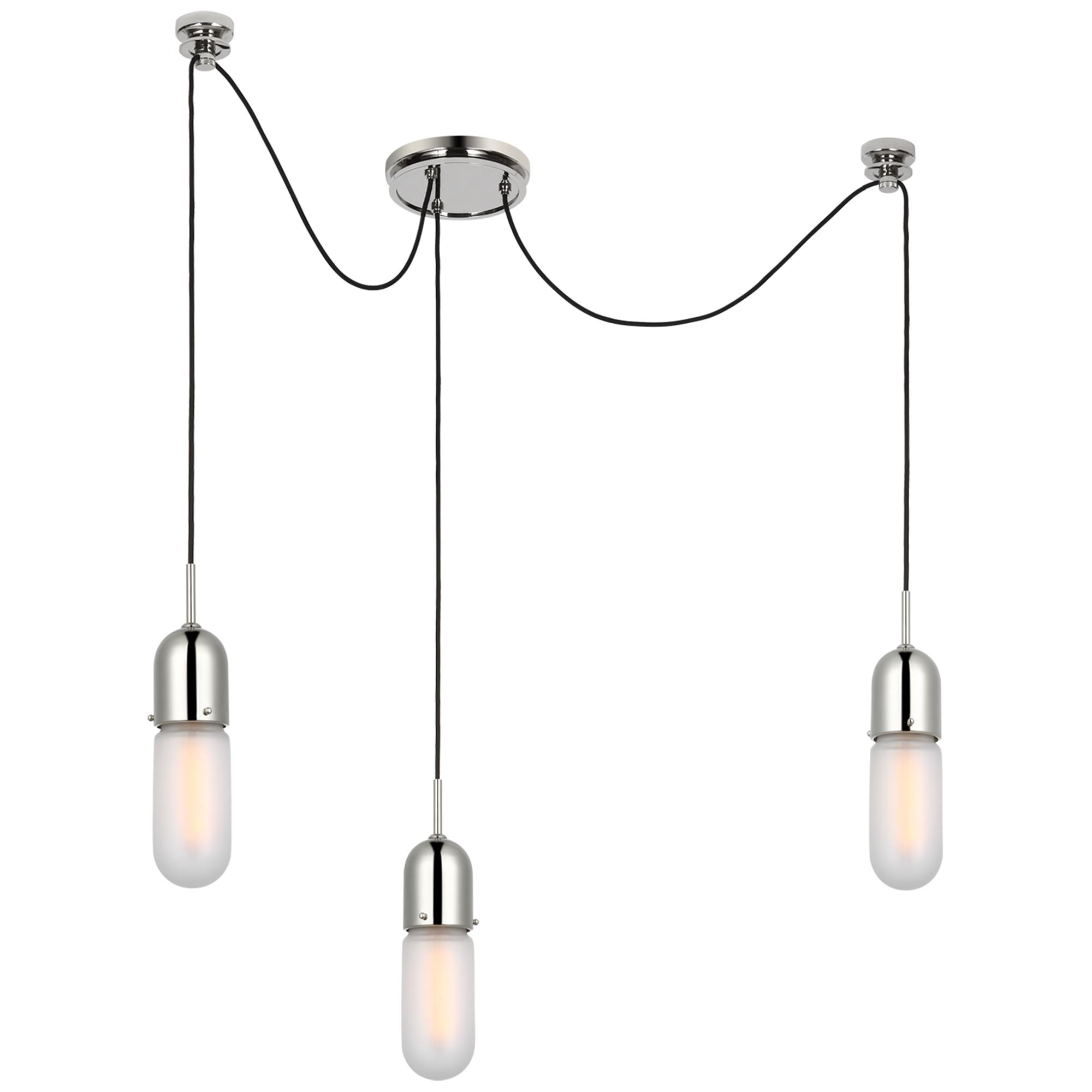 Shown in Polished Nickel finish and Frosted glass