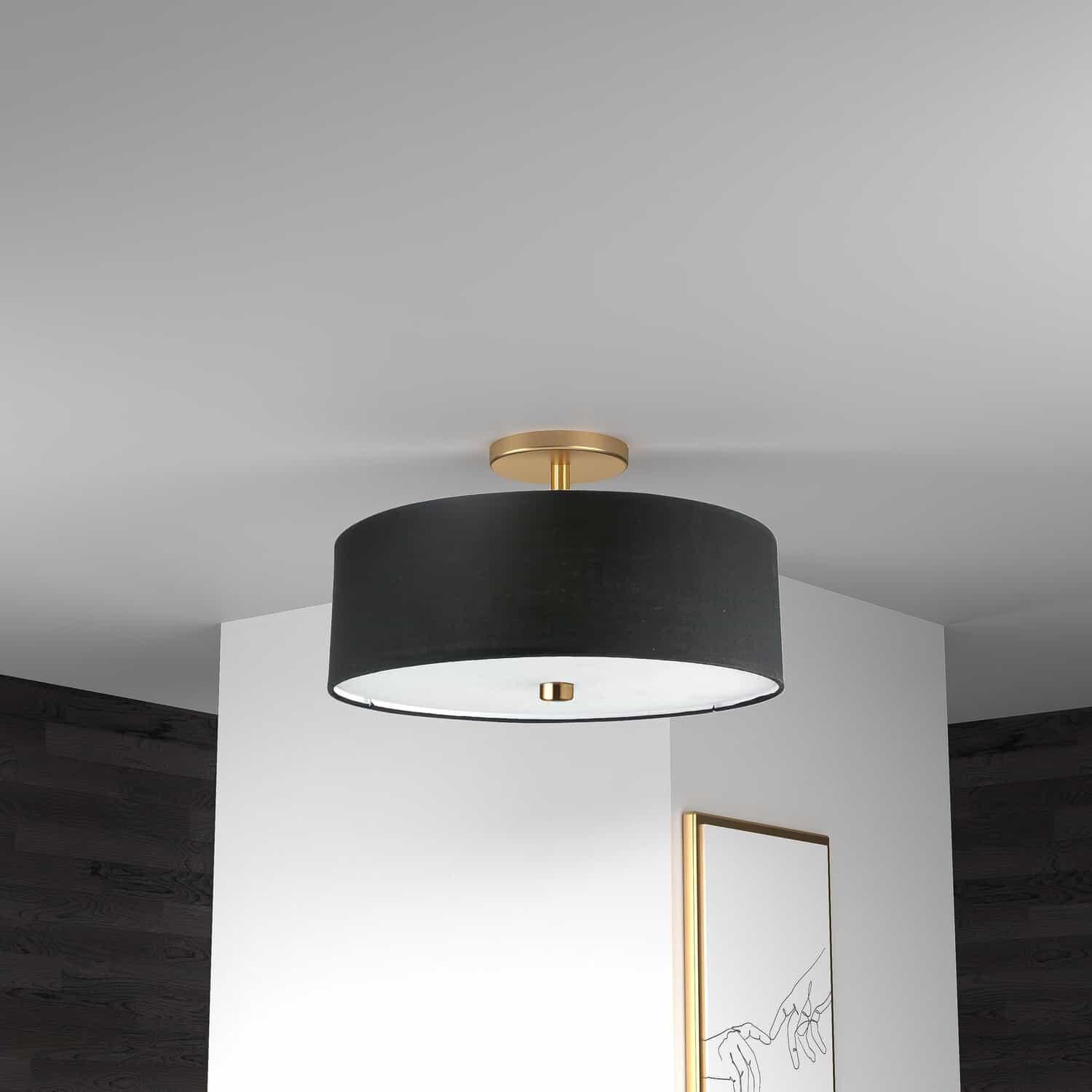 Everly 14 Inch 3 Light Semi Flush Mount by Dainolite