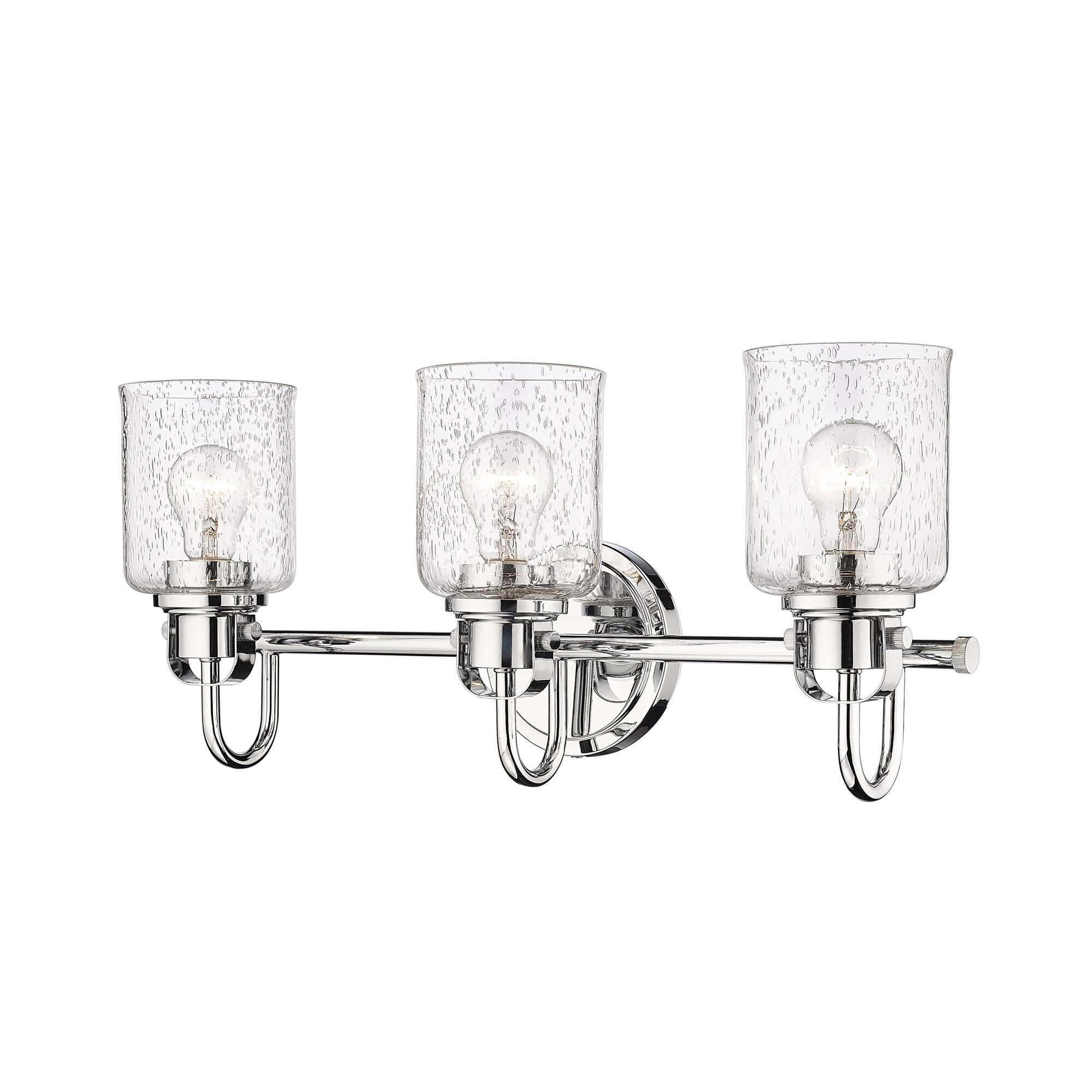 Shown in Chrome finish and Glass shade