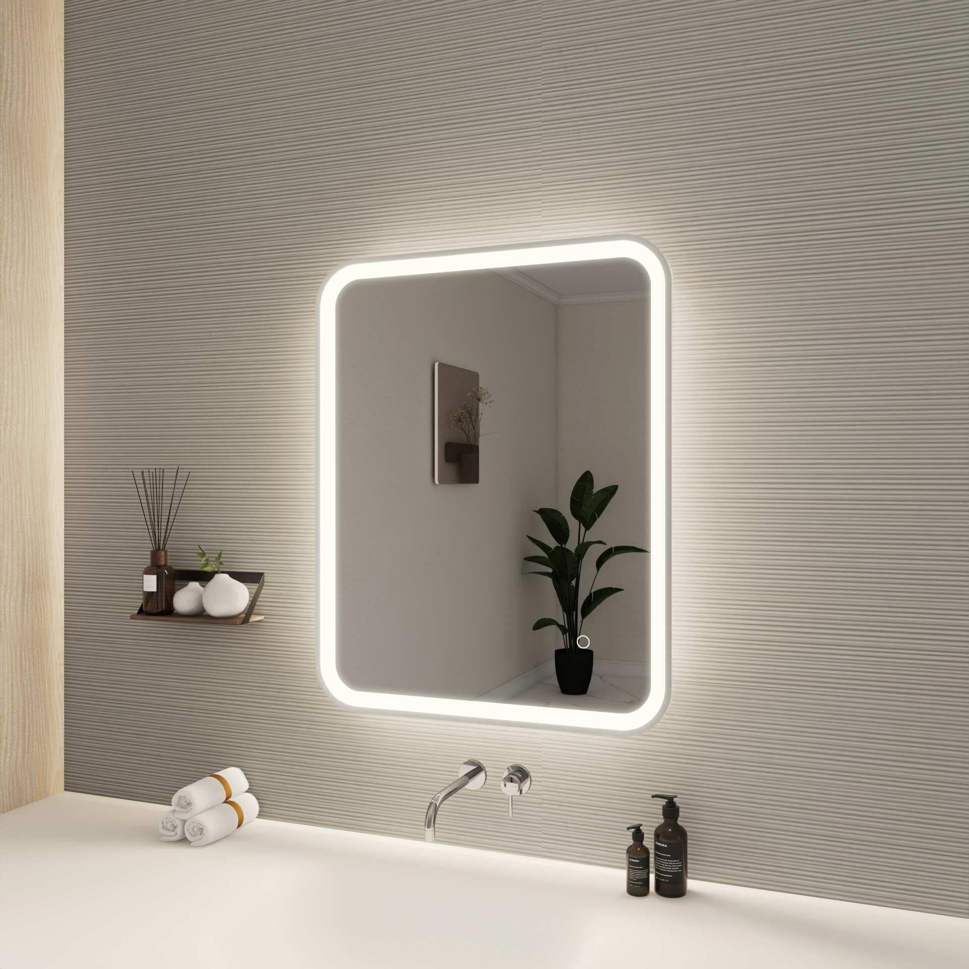 Harmoni 30 Inch Rectangular LED Lighted Mirror by Elegant Decor