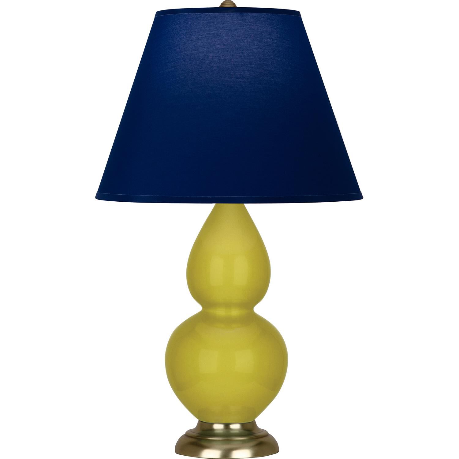 Shown in Citron finish and Navy and Gray shade and Antique Brass accent